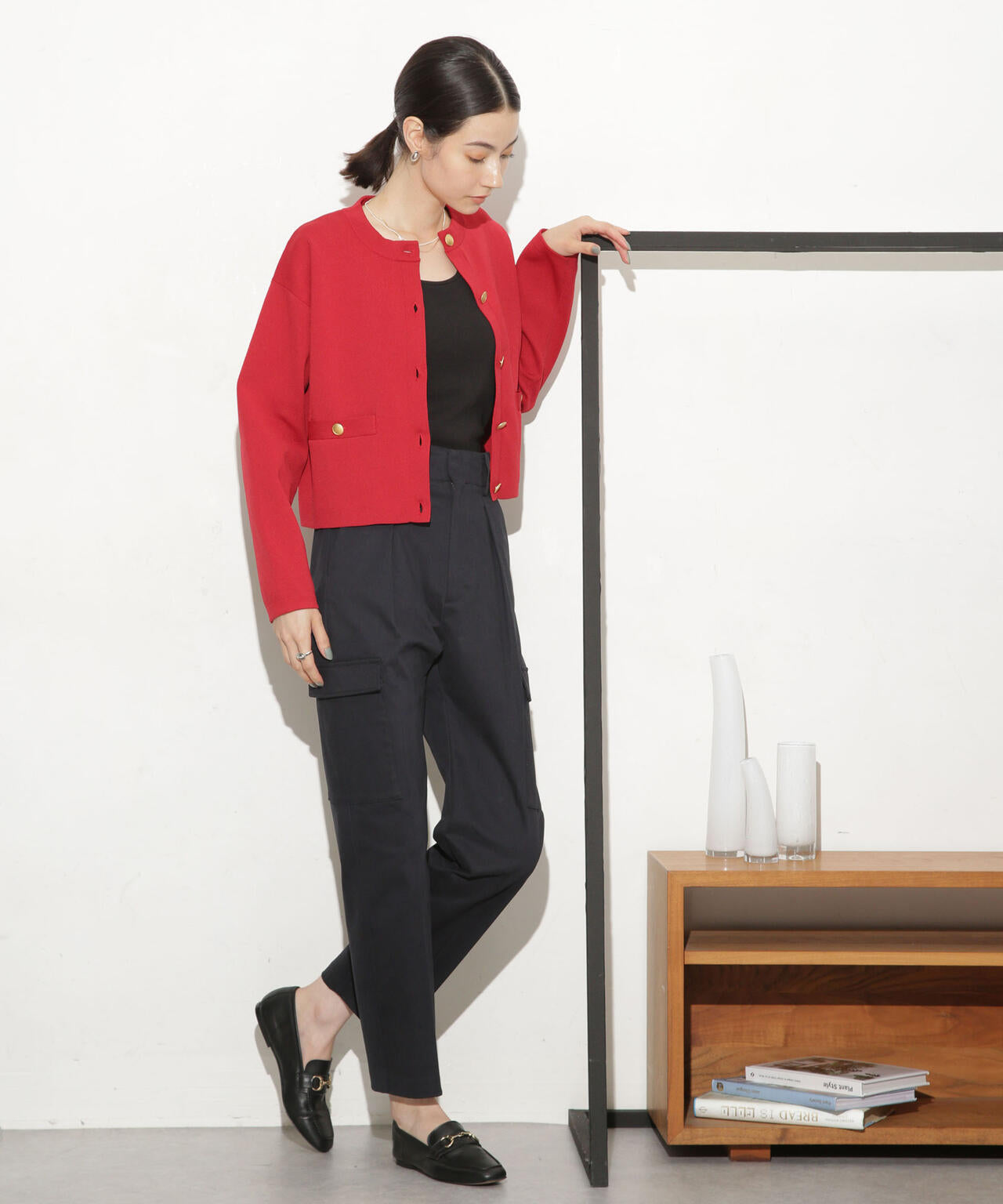 コットンサテンカーゴパンツ 6693227302