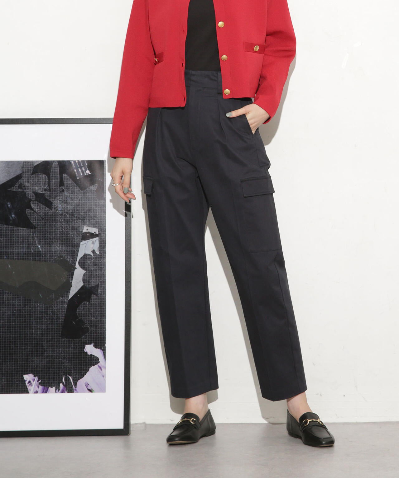 コットンサテンカーゴパンツ 6693227302