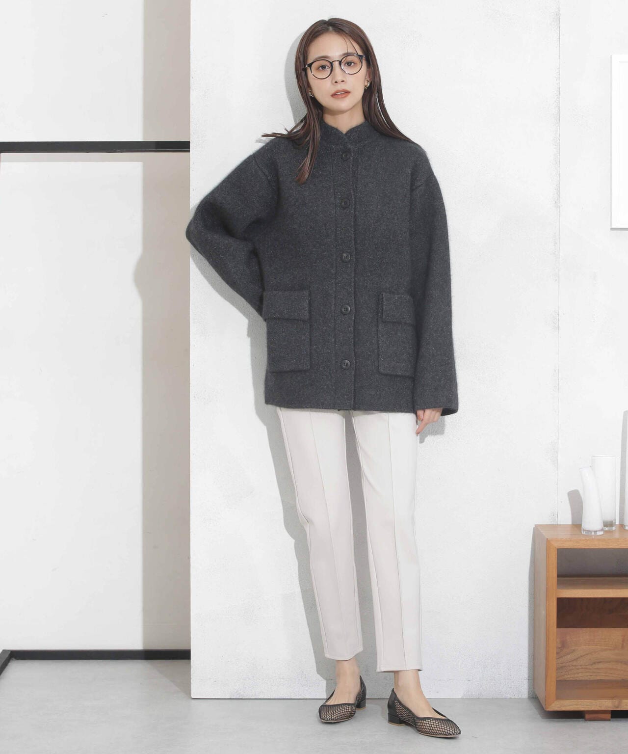 センタータックジャージースリムパンツ 6693227308