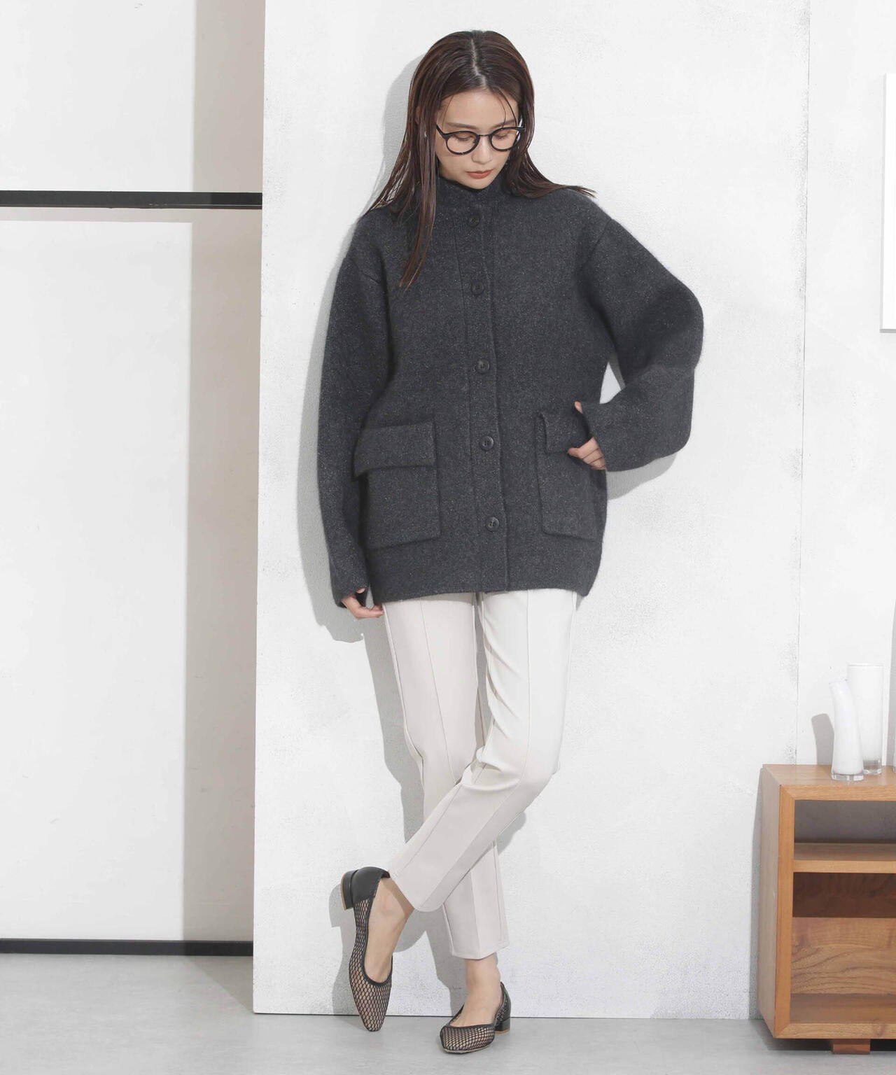 センタータックジャージースリムパンツ 6693227308