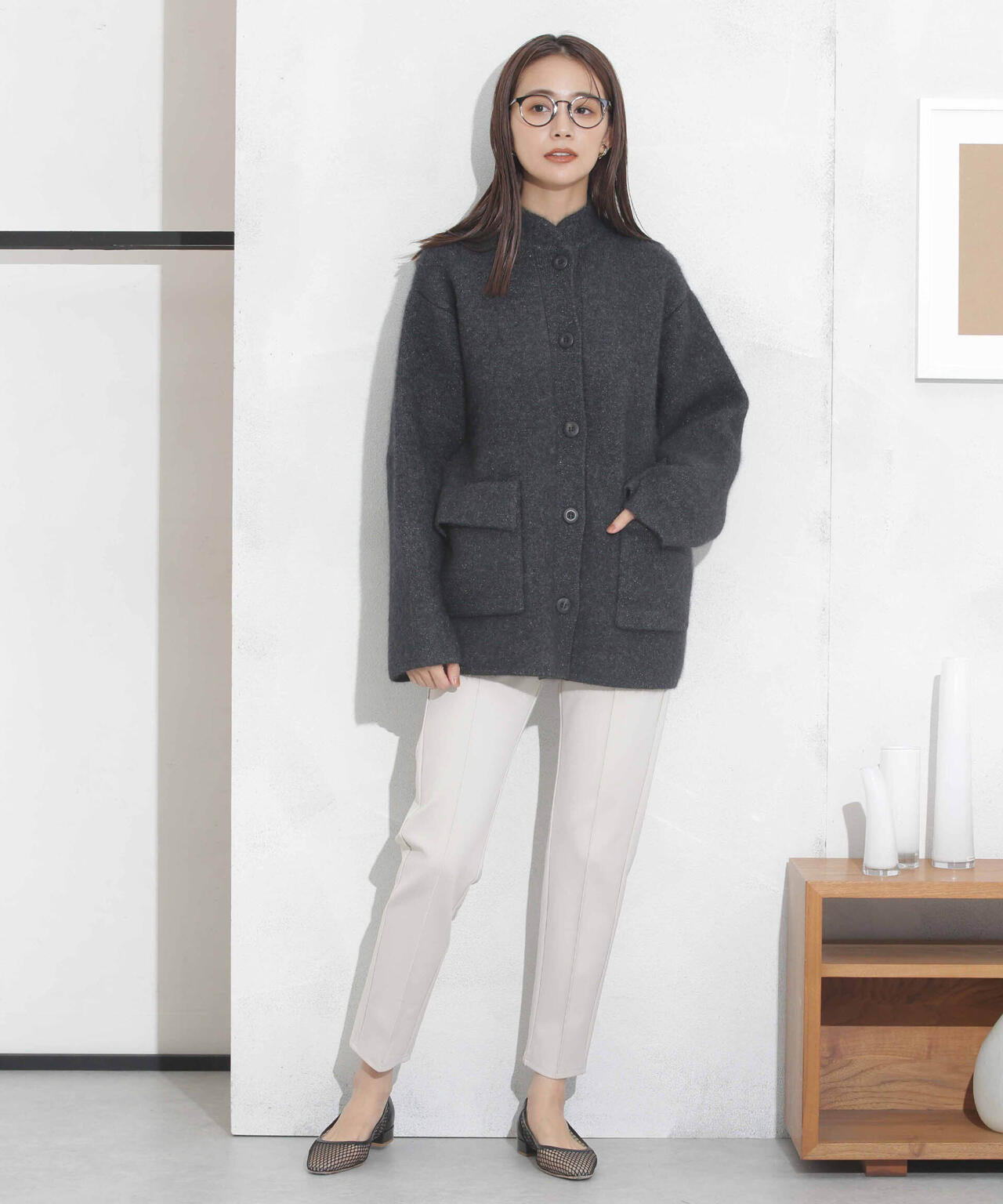 センタータックジャージースリムパンツ 6693227308