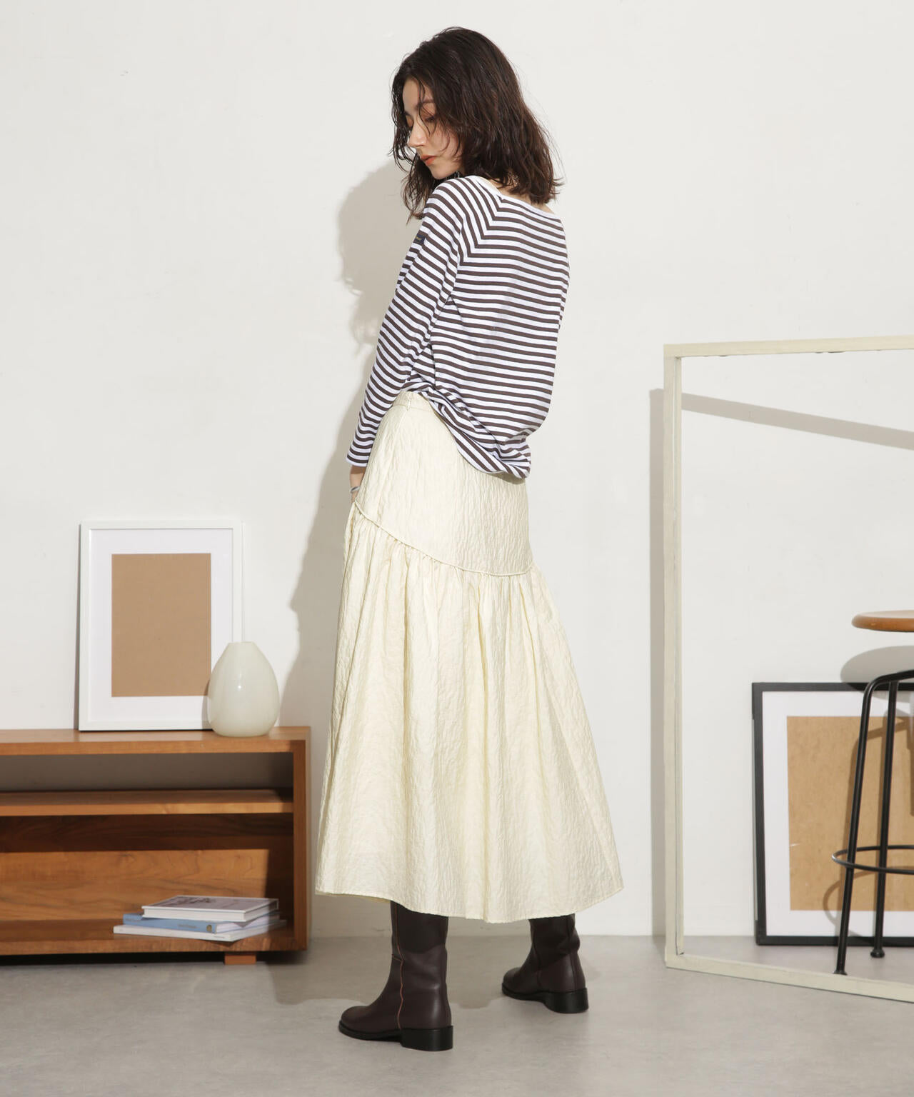 ふくれジャガードボリュームギャザースカート 6693230310