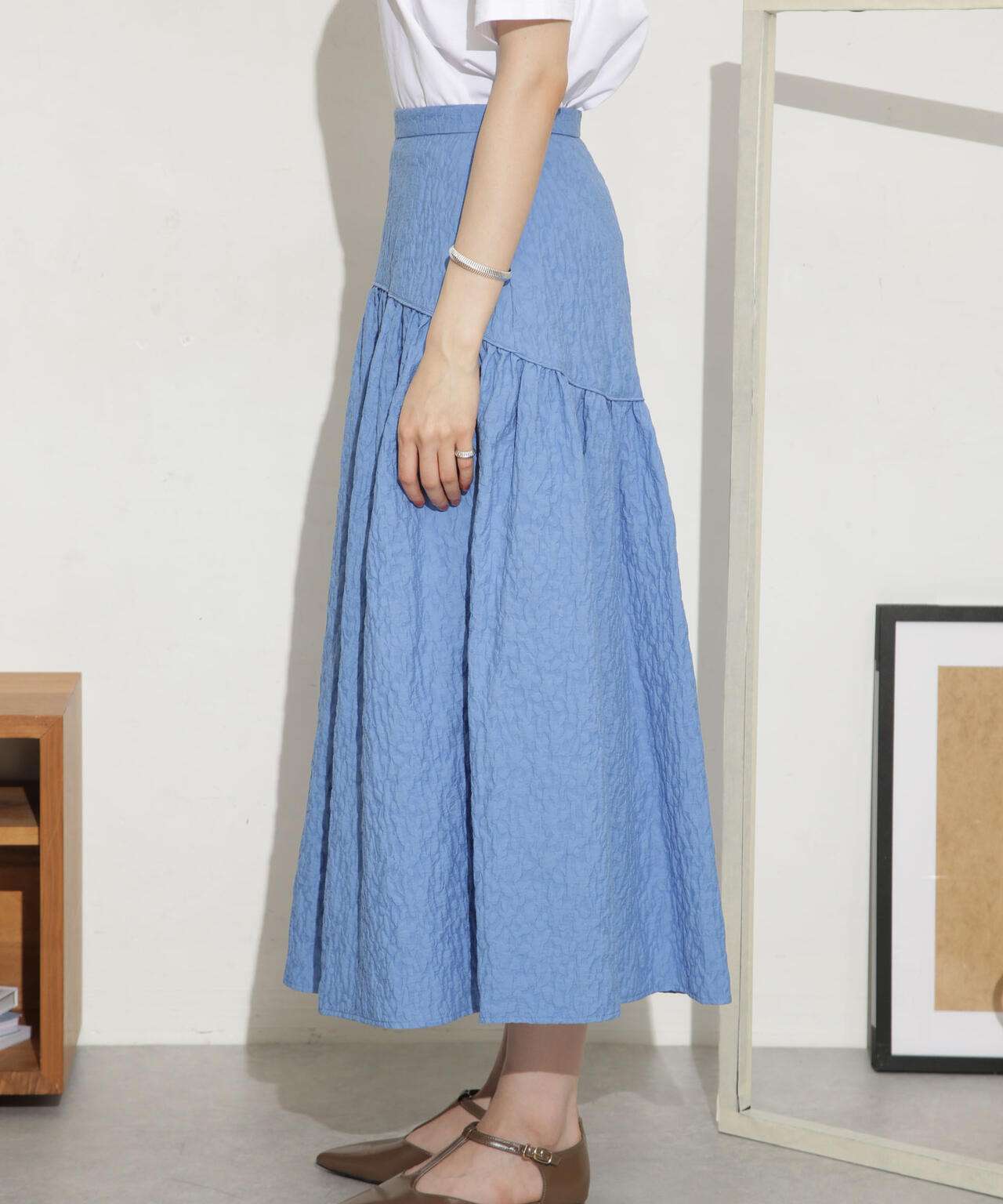 ふくれジャガードボリュームギャザースカート 6693230310