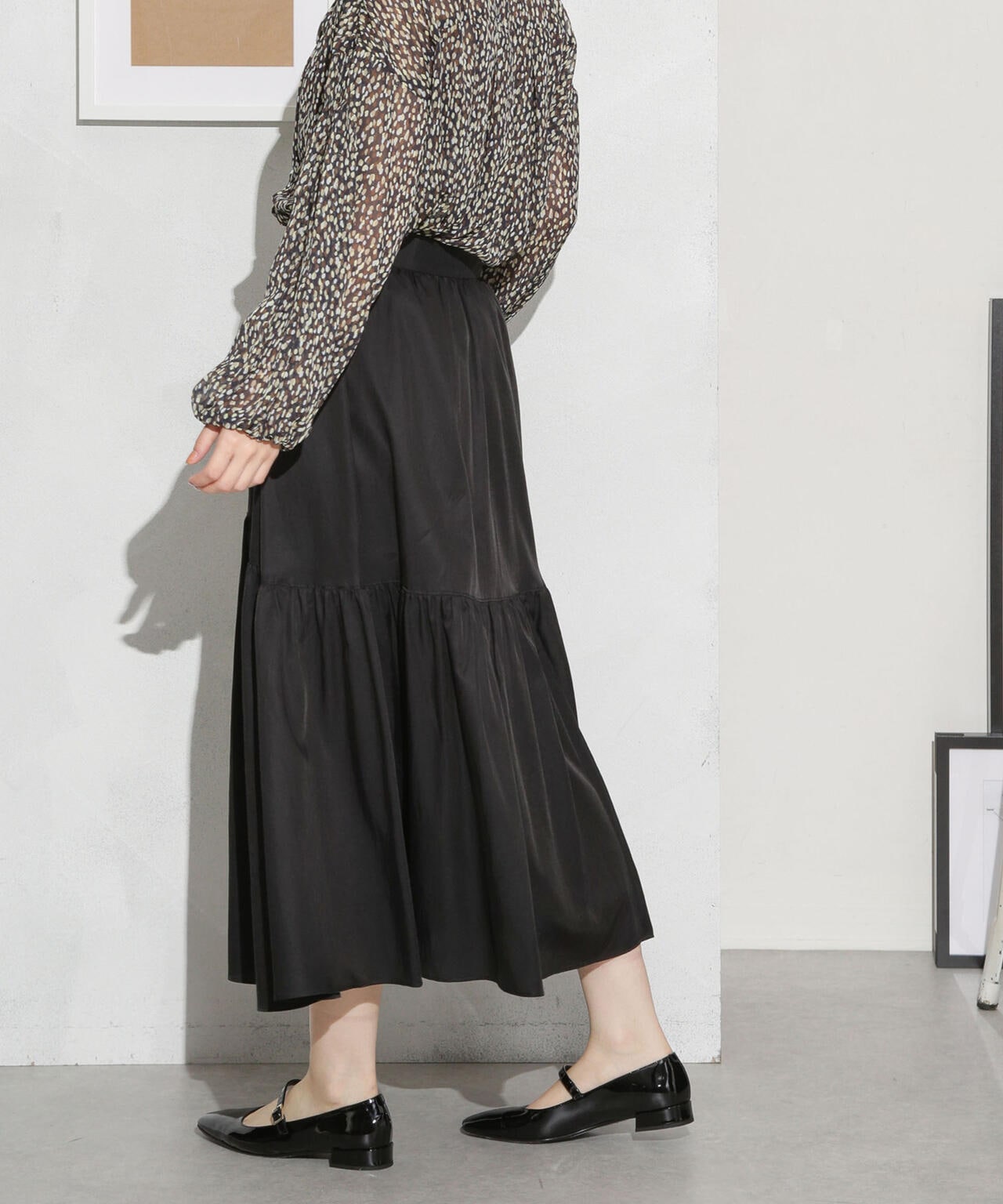 キュプラコットン ギャザースカート(セットアップ可) 6693230314