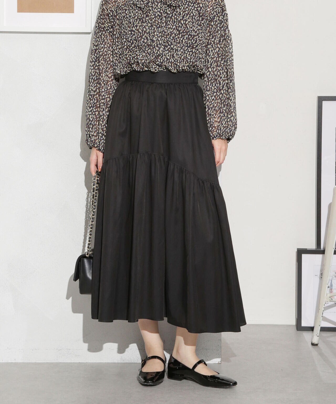 キュプラコットン ギャザースカート(セットアップ可) 6693230314