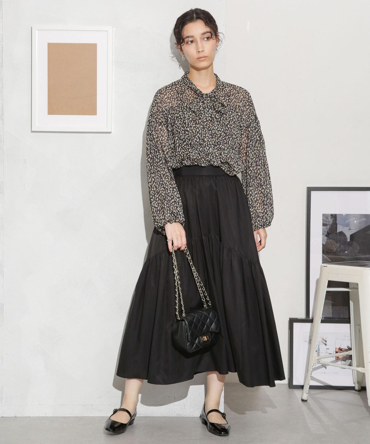 キュプラコットン ギャザースカート(セットアップ可) 6693230314