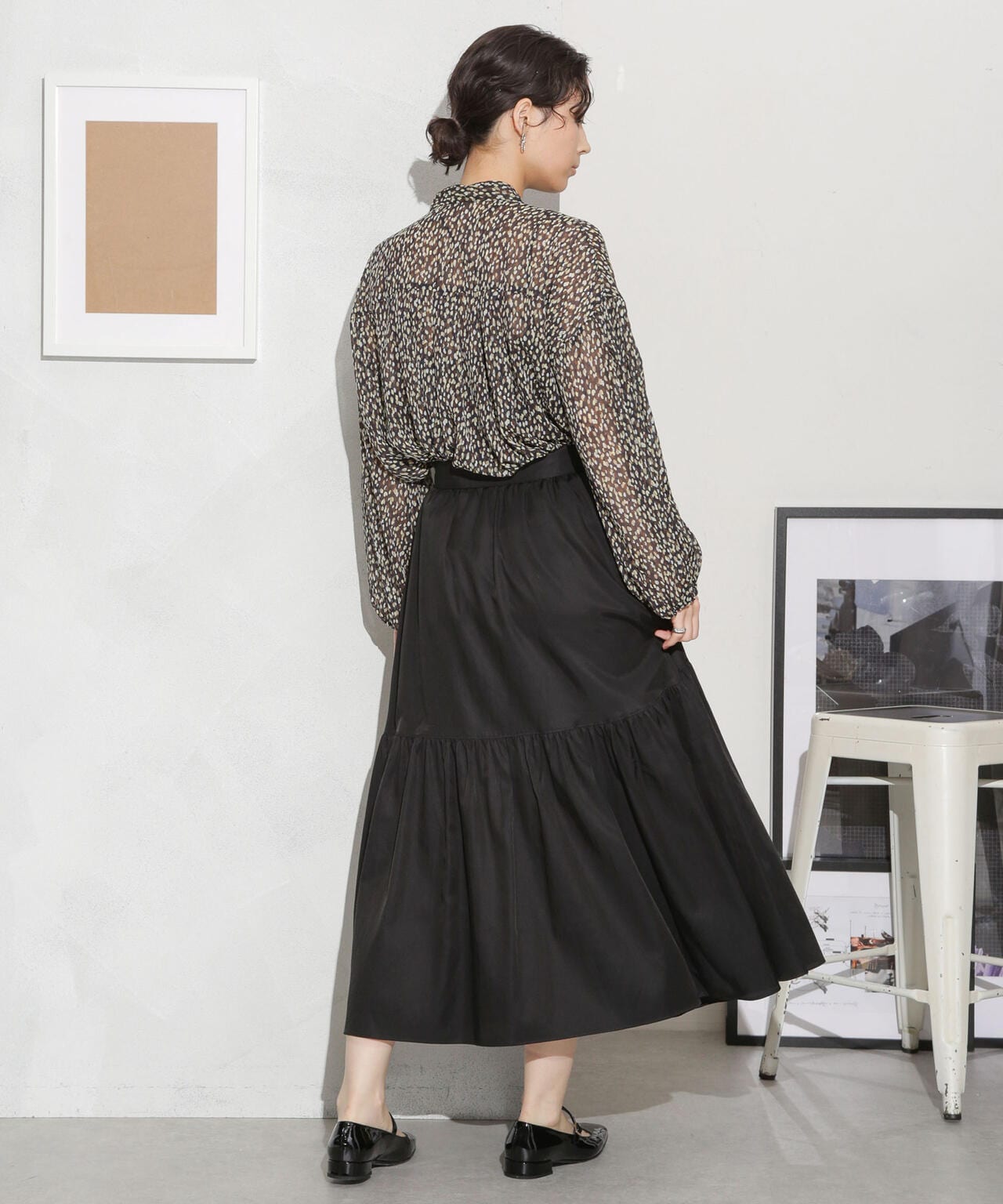 キュプラコットン ギャザースカート(セットアップ可) 6693230314