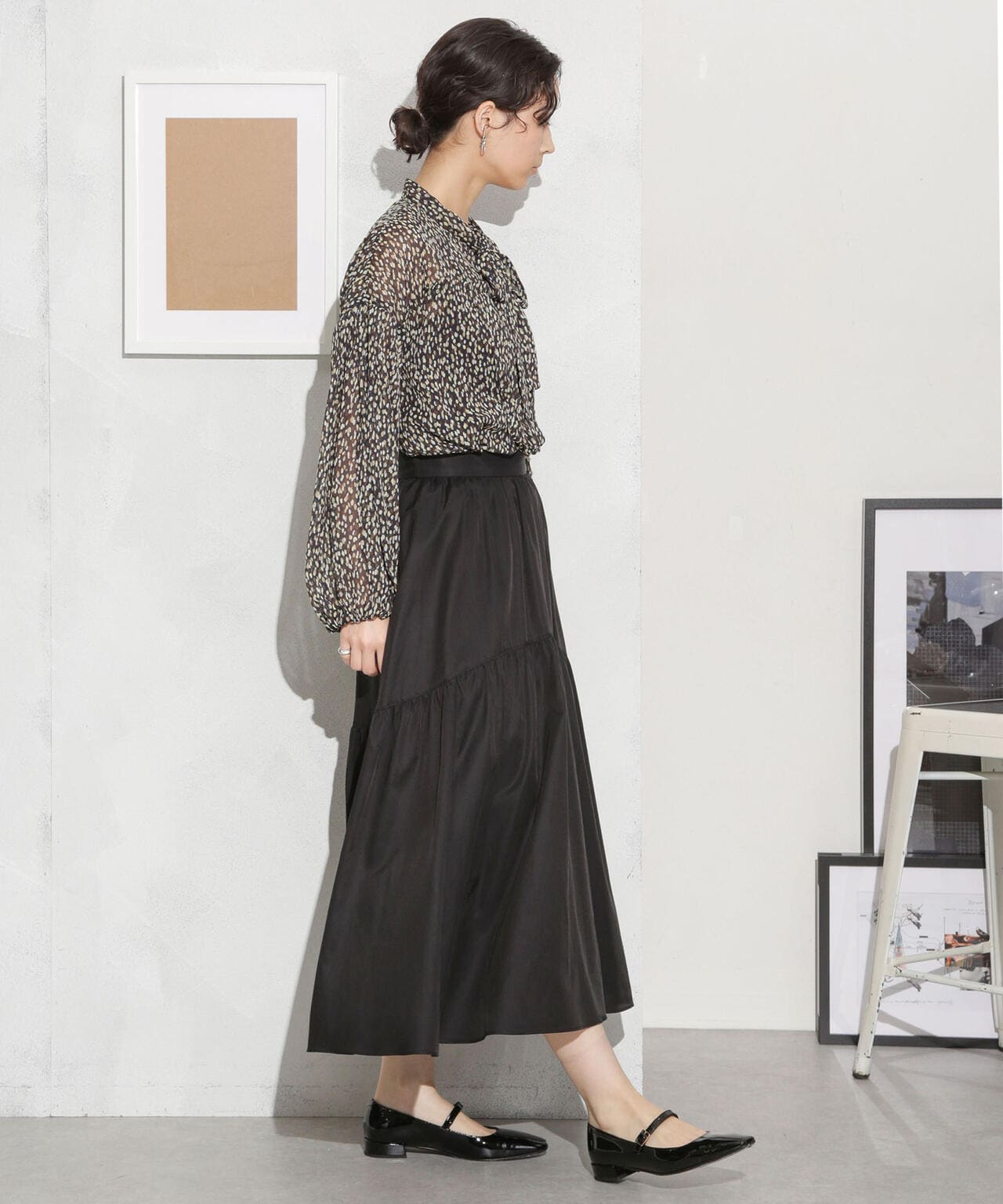 キュプラコットン ギャザースカート(セットアップ可) 6693230314