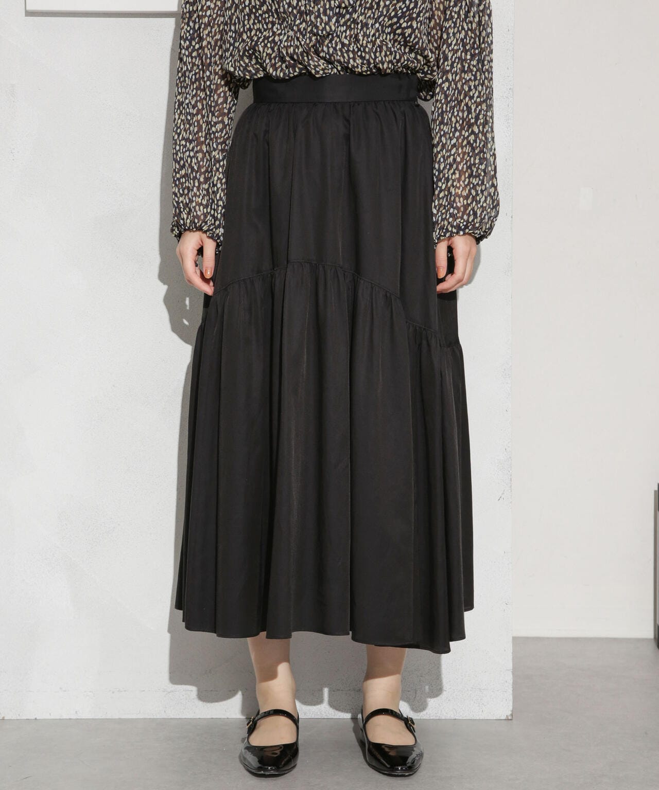 キュプラコットン ギャザースカート(セットアップ可) 6693230314