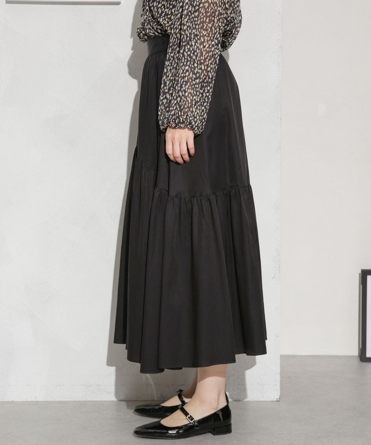 キュプラコットン ギャザースカート(セットアップ可) 6693230314