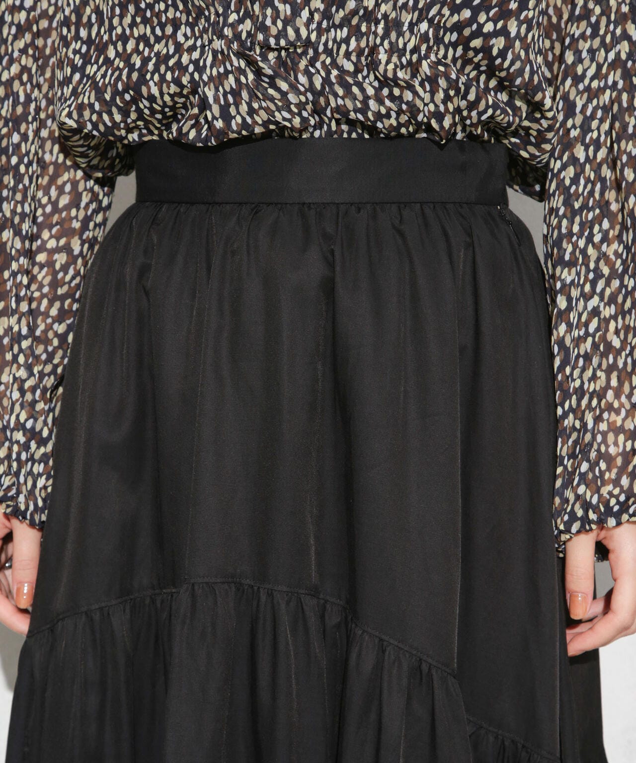 キュプラコットン ギャザースカート(セットアップ可) 6693230314