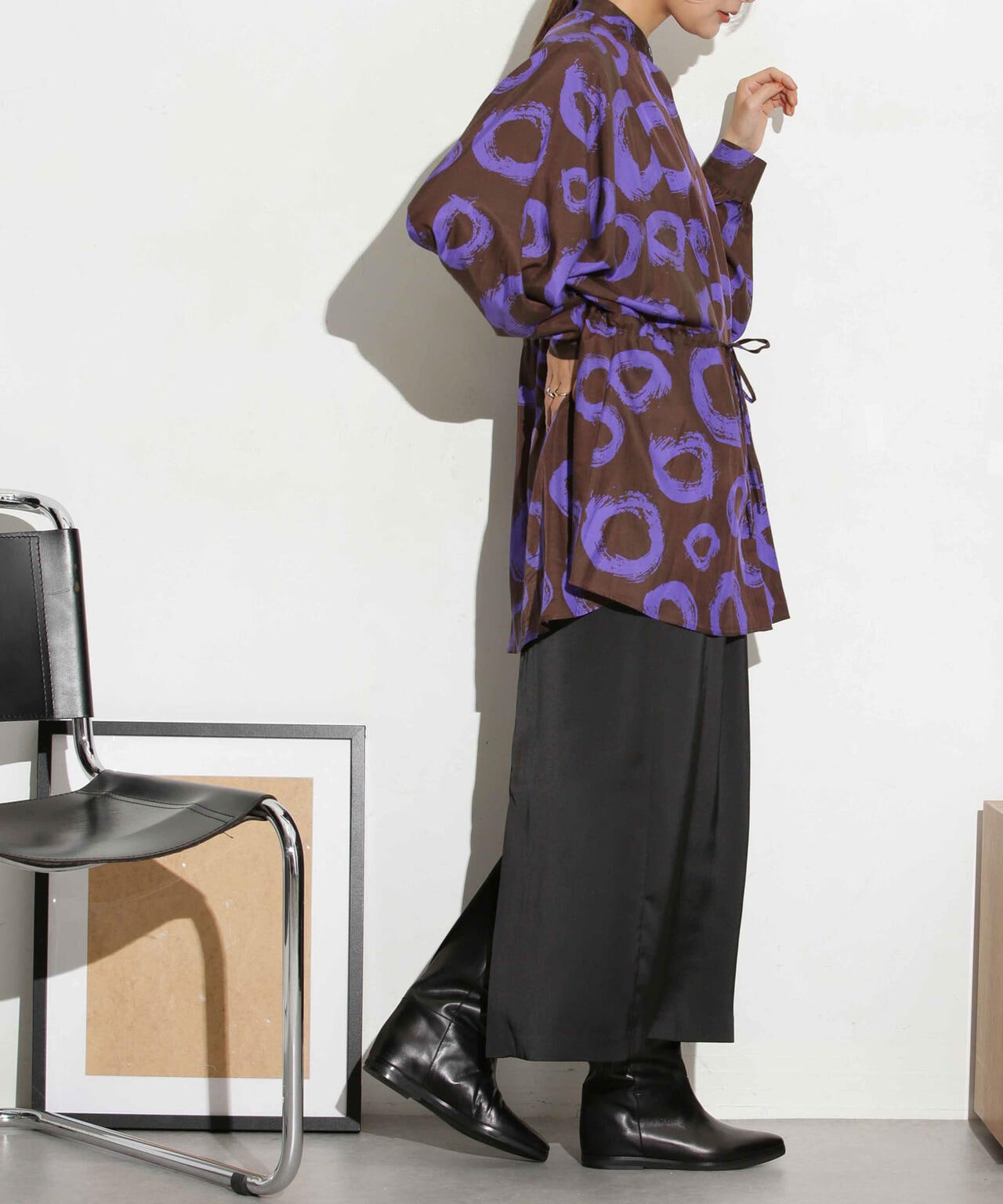 マットサテンIラインスカート 6693230319