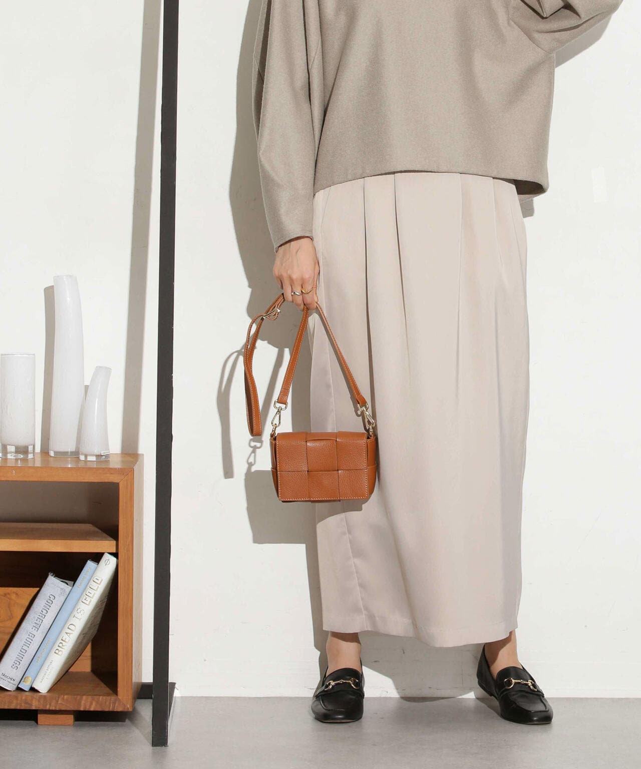 マットサテンIラインスカート 6693230319