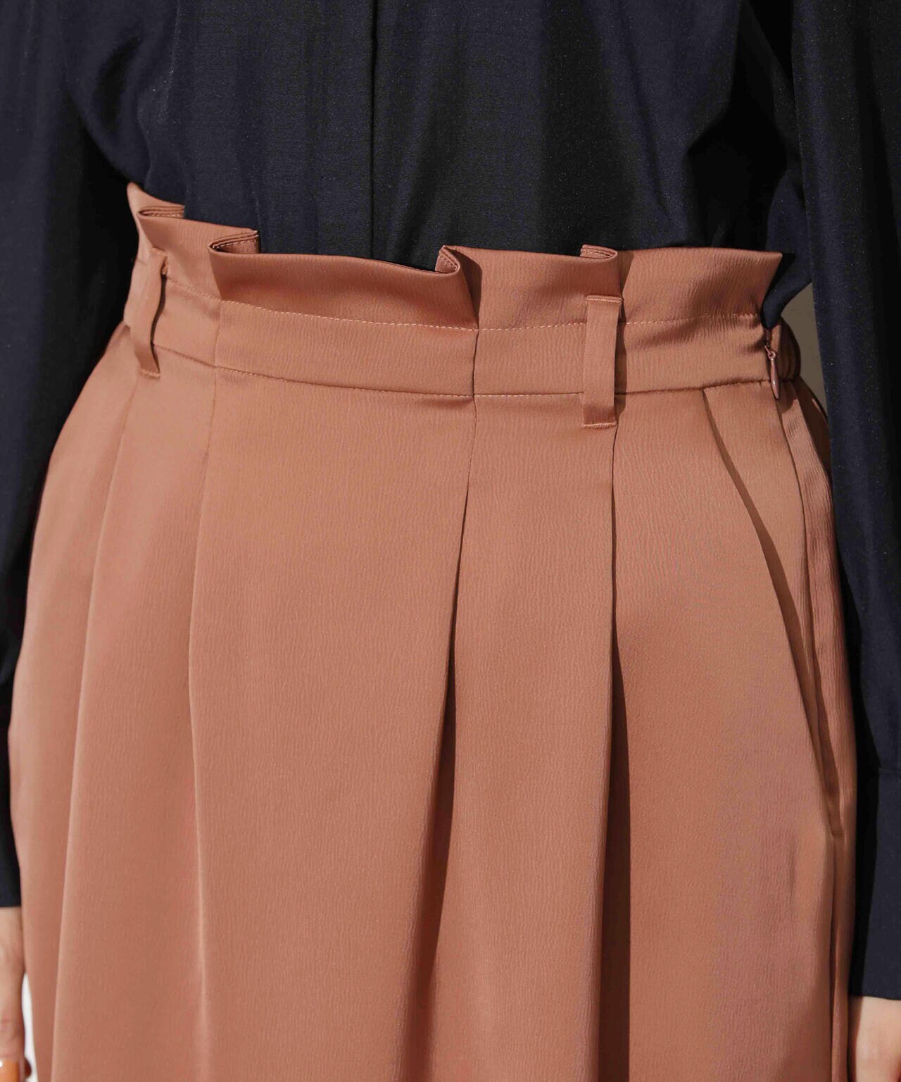 マットサテンIラインスカート 6693230319