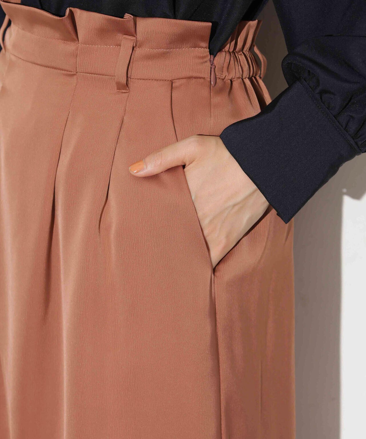 マットサテンIラインスカート 6693230319