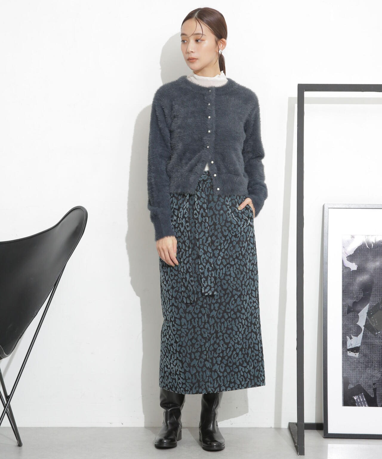 レオパードフロッキースカート 6693230326