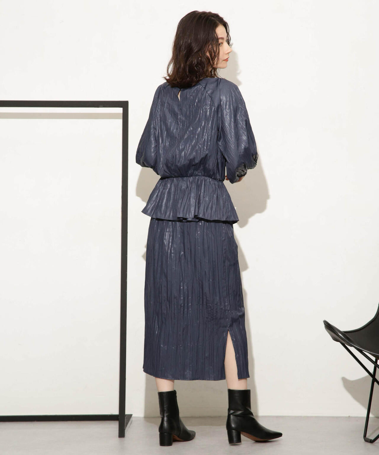 チンツサテンティアードプリーツスカート(セットアップ可) 6693230327