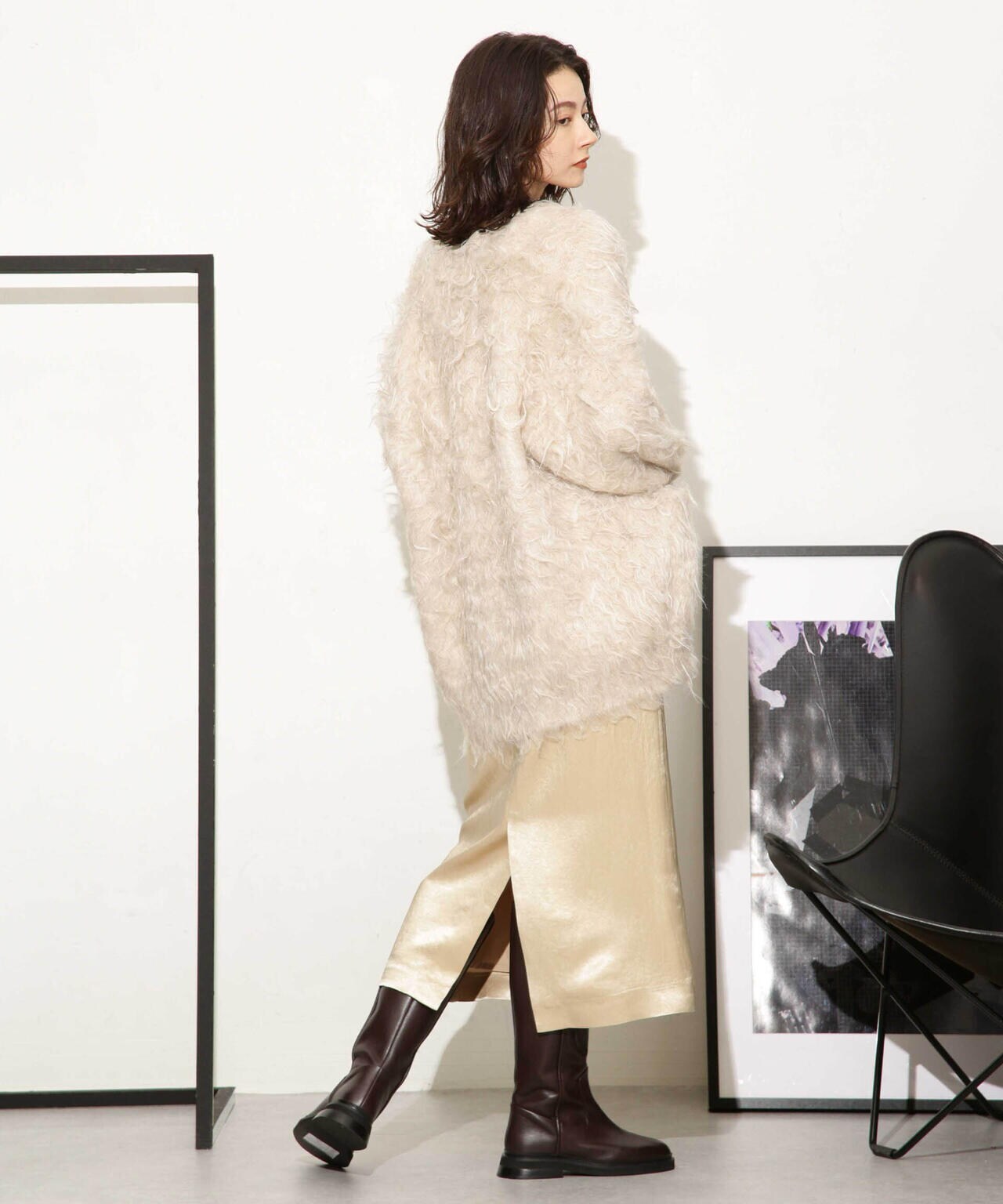 ヘビーサテンIラインスカート 6693230328