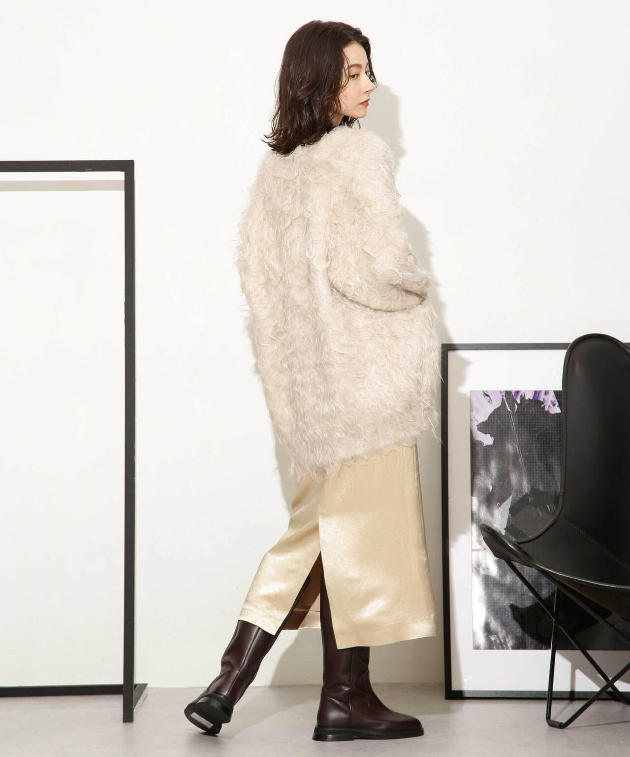 ヘビーサテンIラインスカート 6693230328