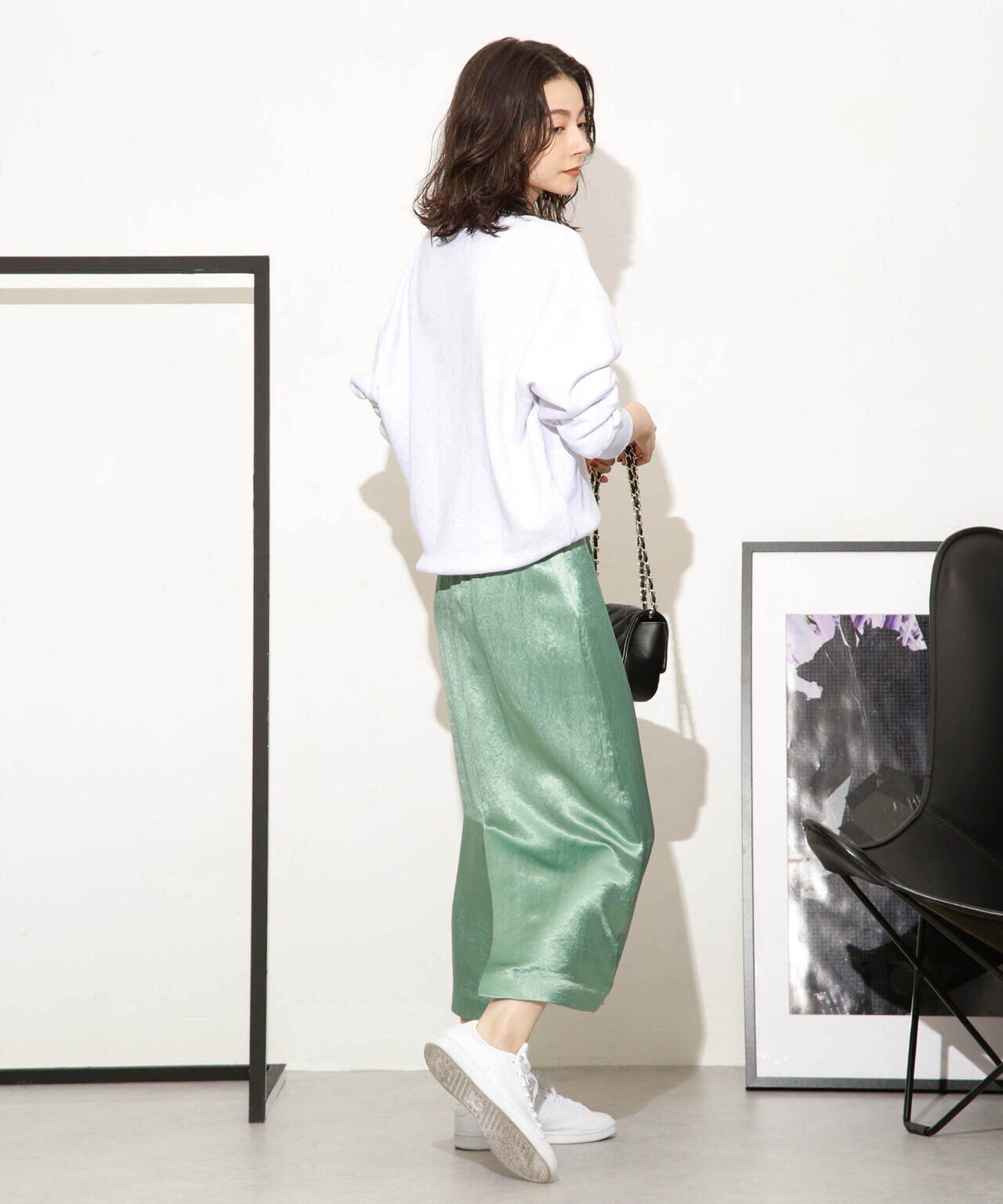 ヘビーサテンIラインスカート 6693230328