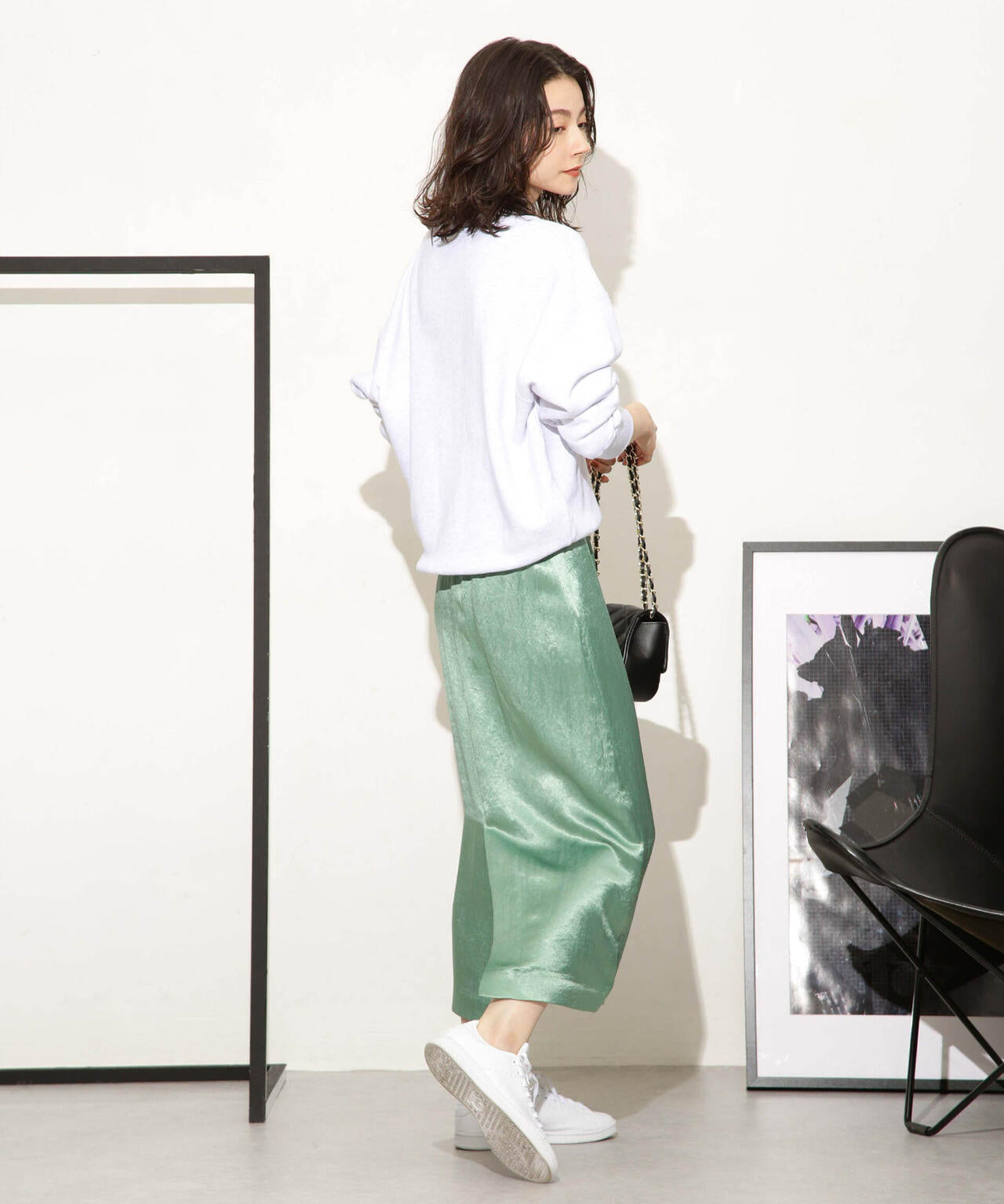 ヘビーサテンIラインスカート 6693230328