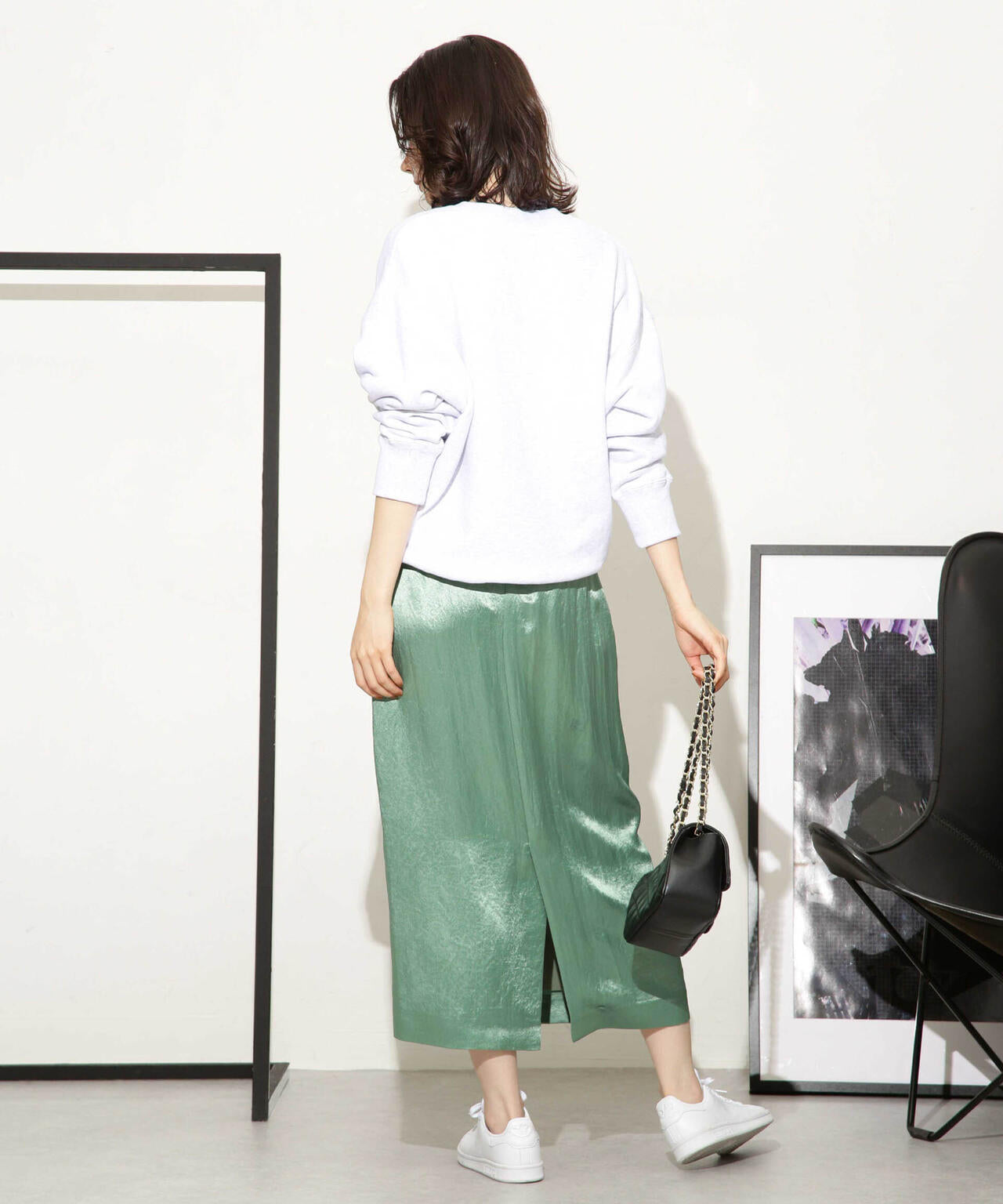 ヘビーサテンIラインスカート 6693230328