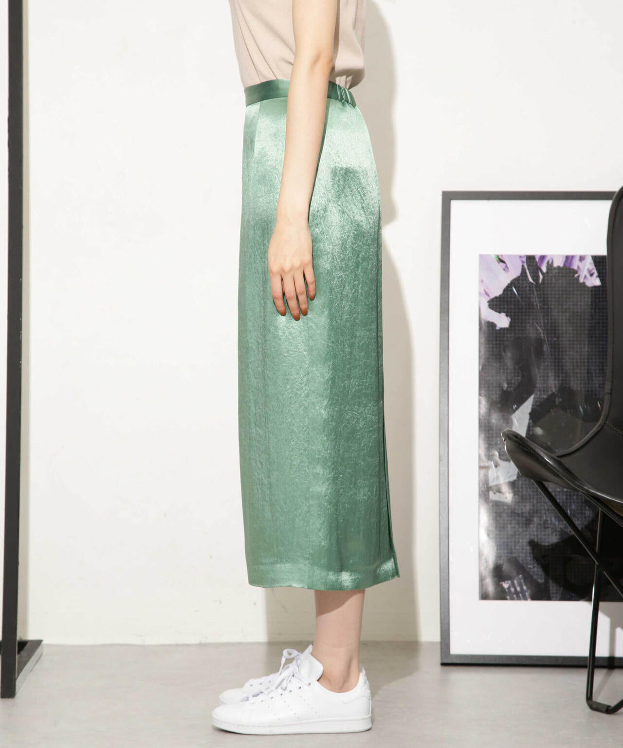 ヘビーサテンIラインスカート 6693230328