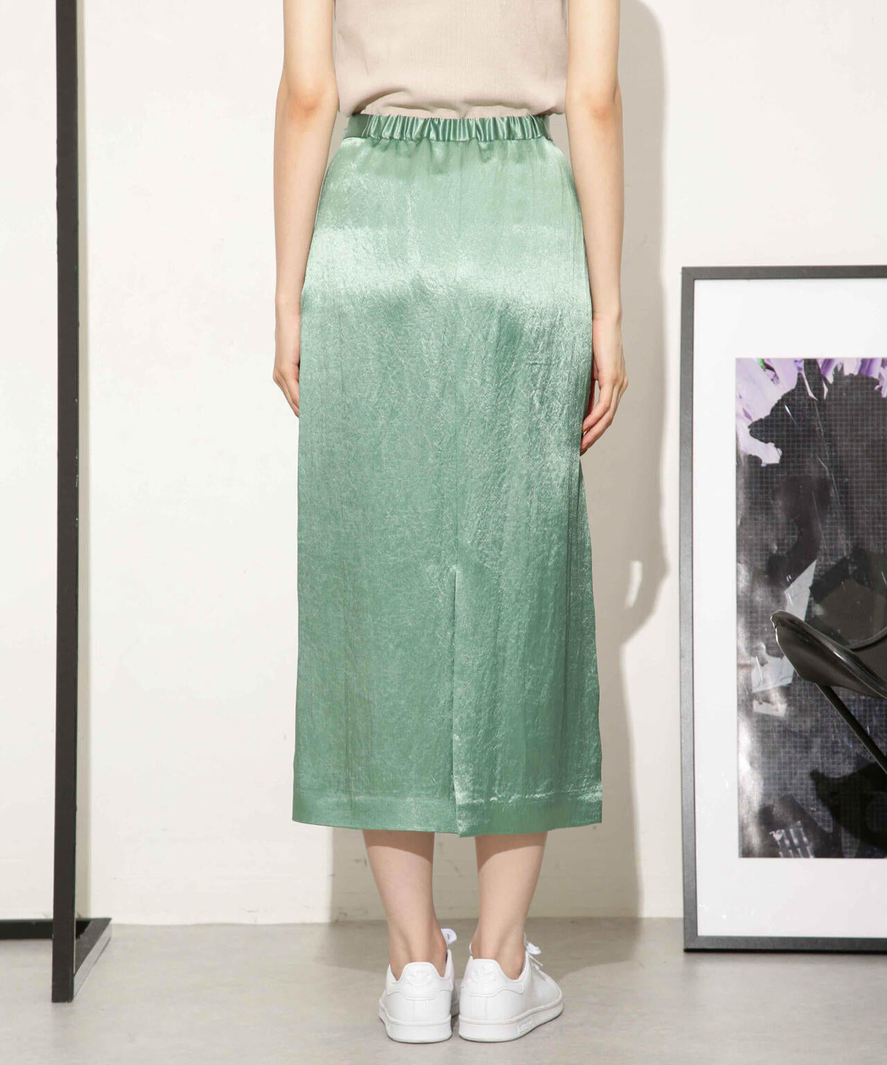 ヘビーサテンIラインスカート 6693230328