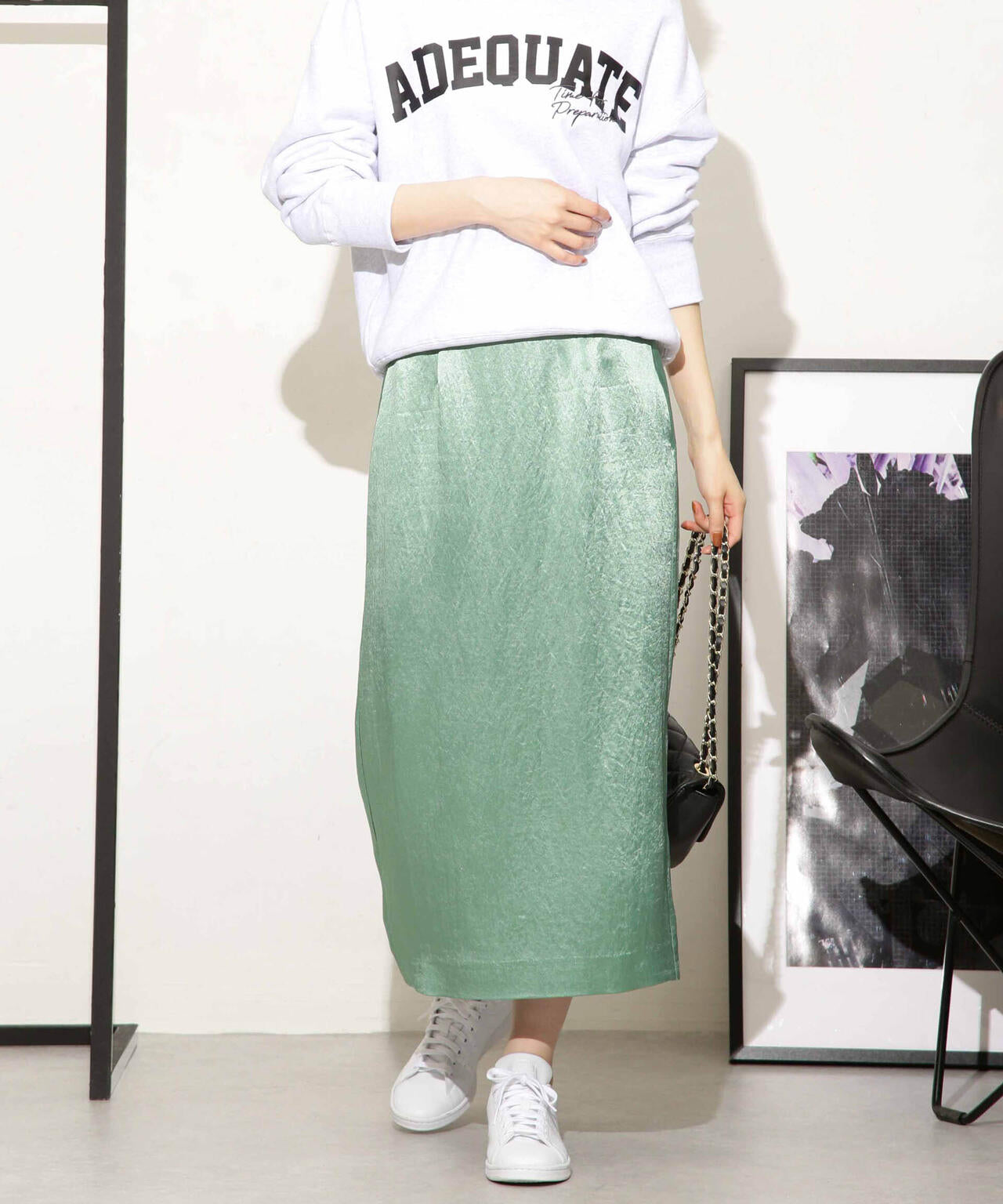 ヘビーサテンIラインスカート 6693230328