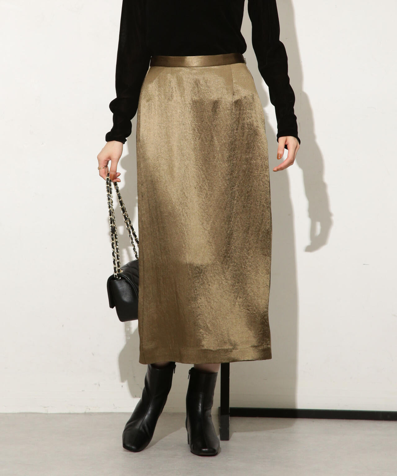 ヘビーサテンIラインスカート 6693230328