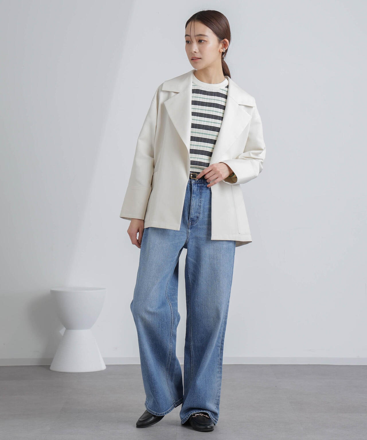 ミドル丈ビッグラペルコート 6694111303