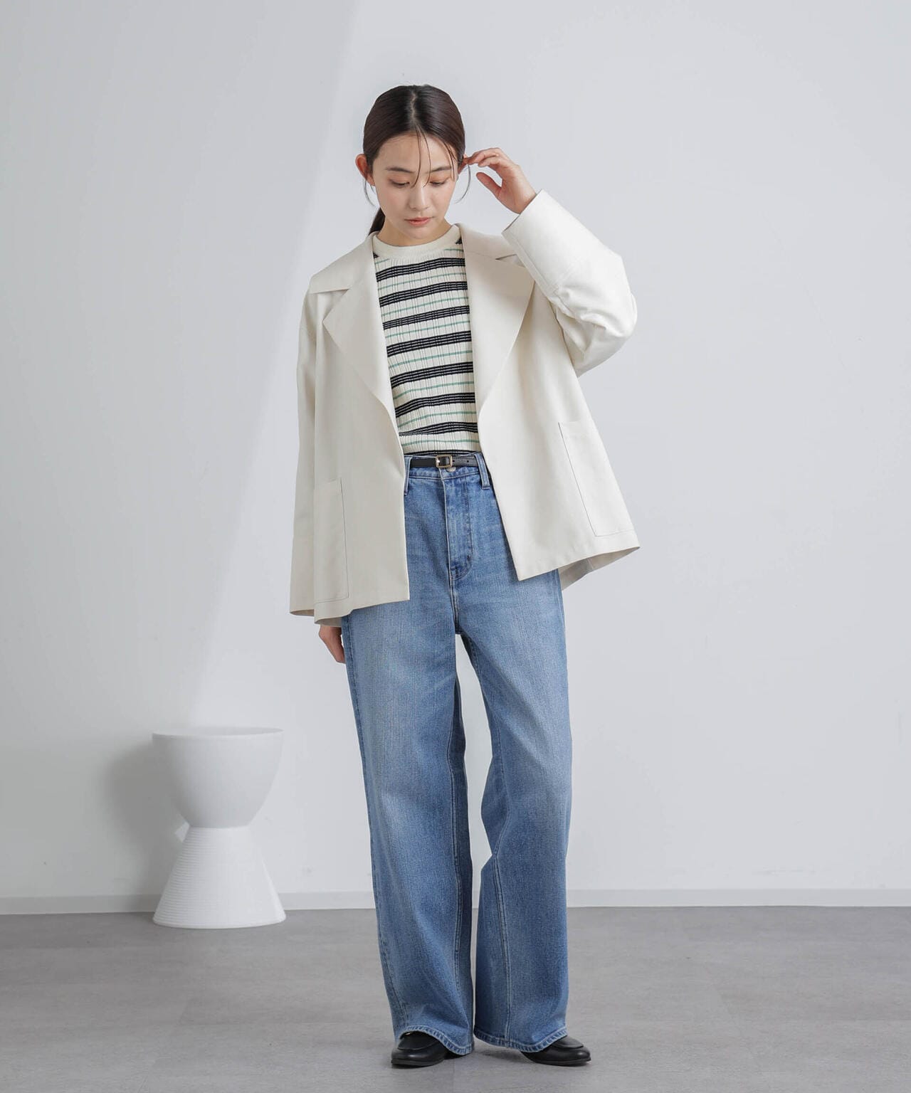 ミドル丈ビッグラペルコート 6694111303