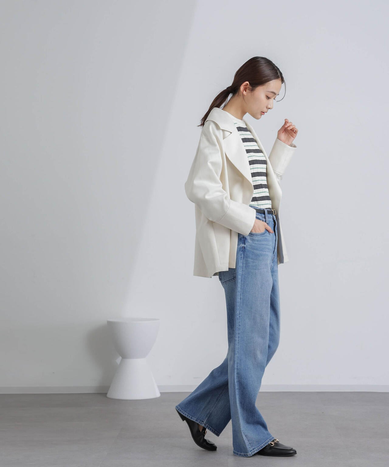 ミドル丈ビッグラペルコート 6694111303