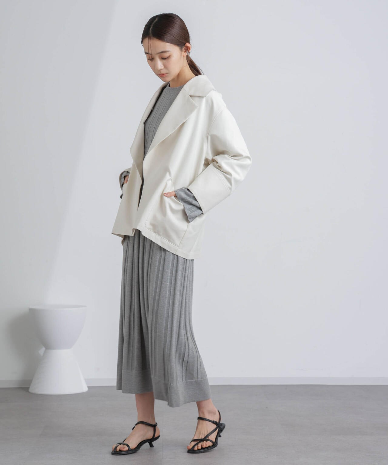 ミドル丈ビッグラペルコート 6694111303