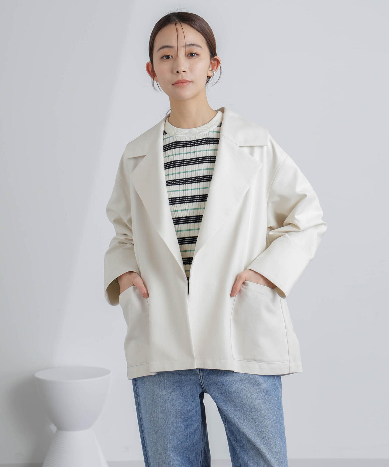 ミドル丈ビッグラペルコート 6694111303