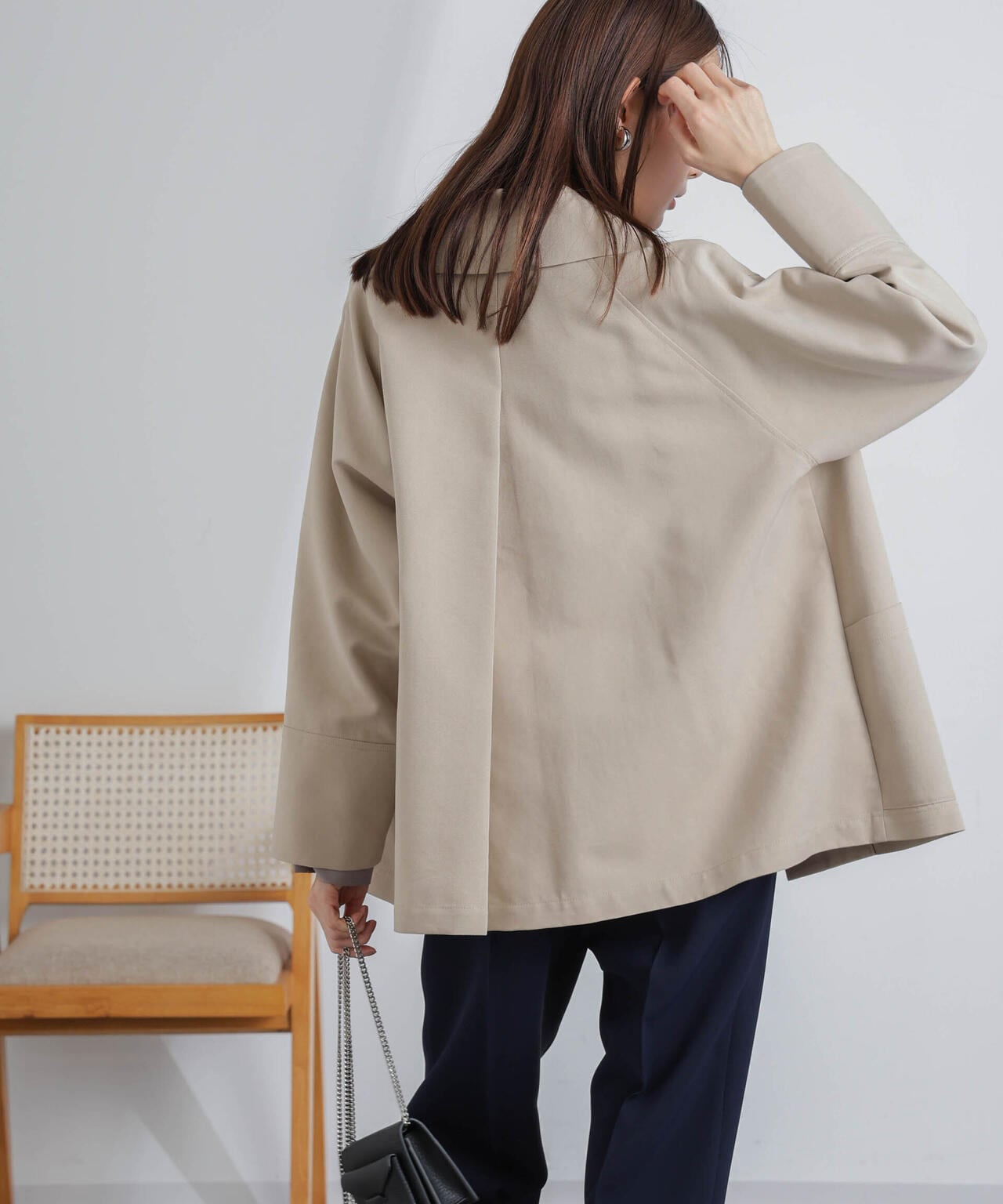 ミドル丈ビッグラペルコート 6694111303