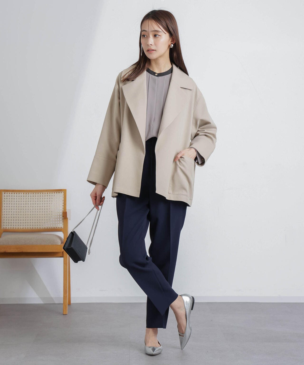 ミドル丈ビッグラペルコート 6694111303