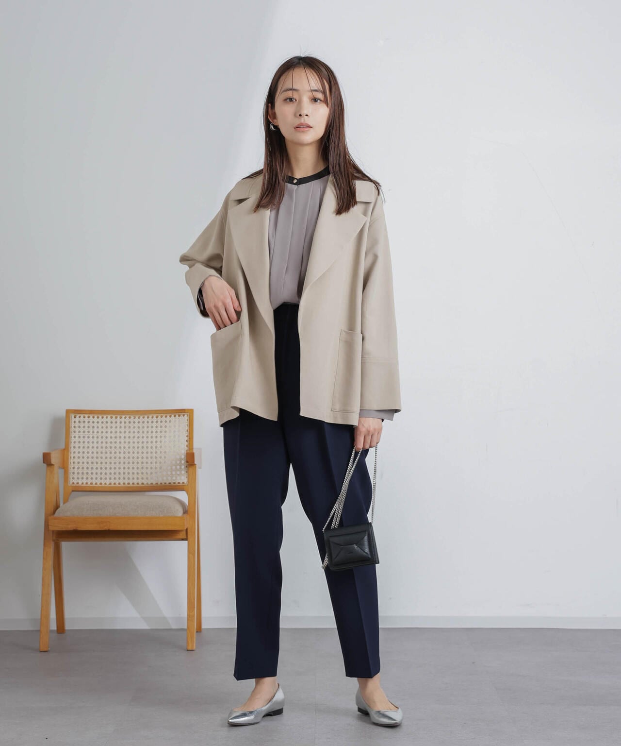 ミドル丈ビッグラペルコート 6694111303