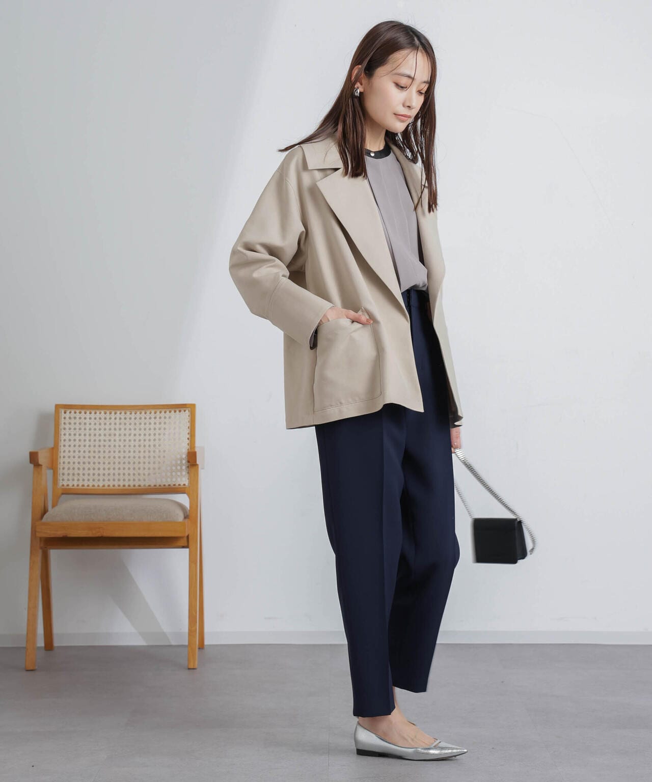 ミドル丈ビッグラペルコート 6694111303