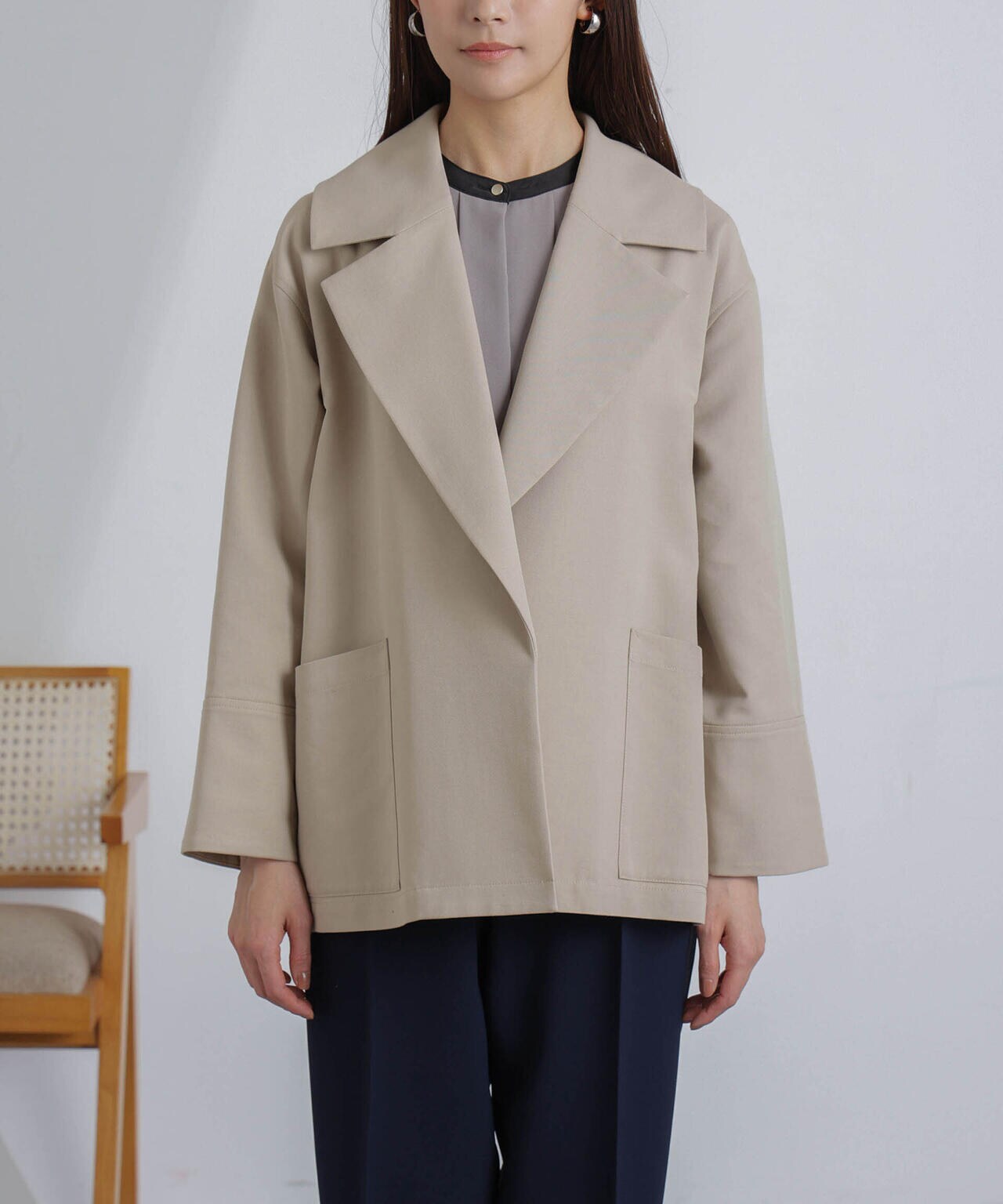 ミドル丈ビッグラペルコート 6694111303