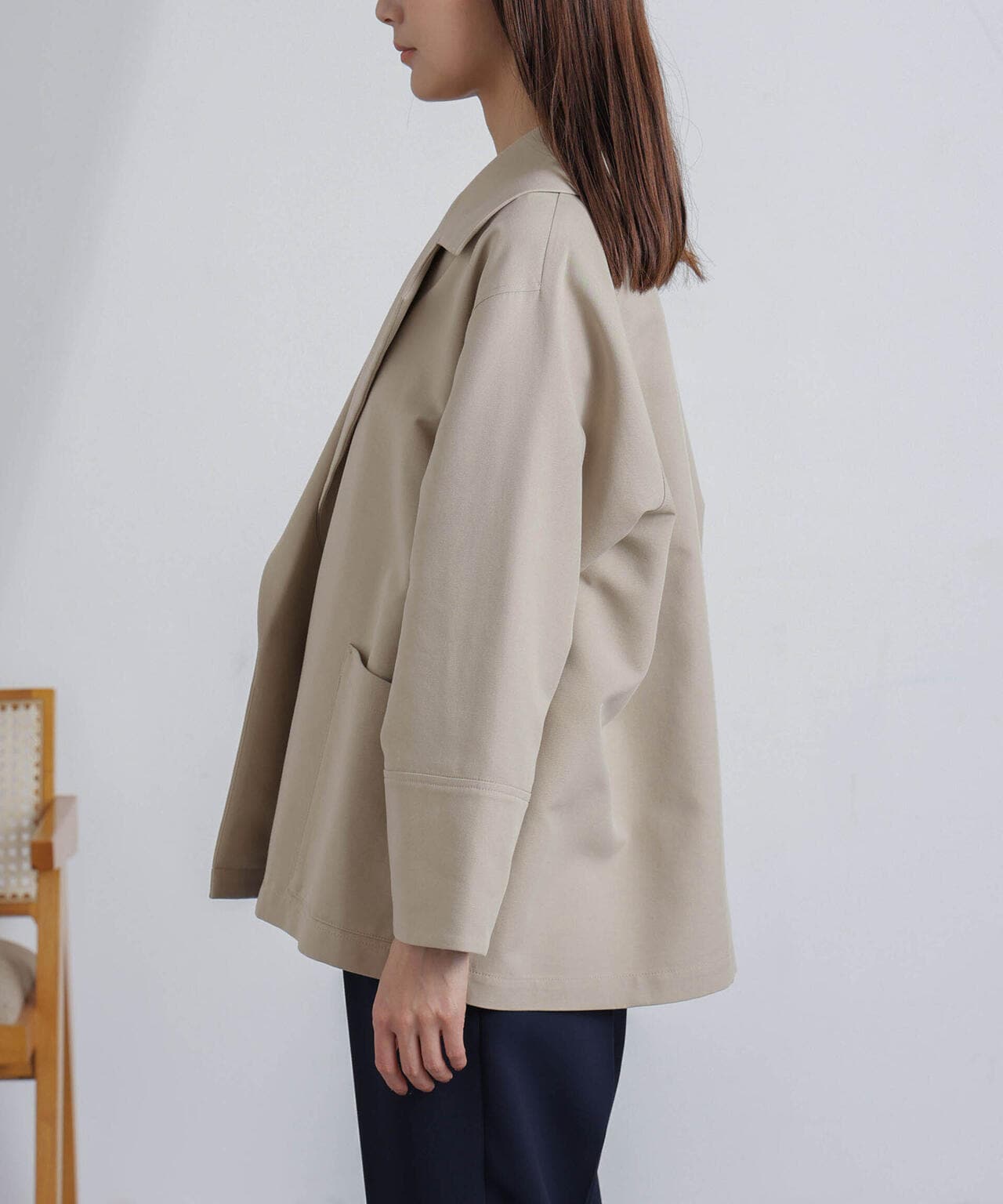 ミドル丈ビッグラペルコート 6694111303