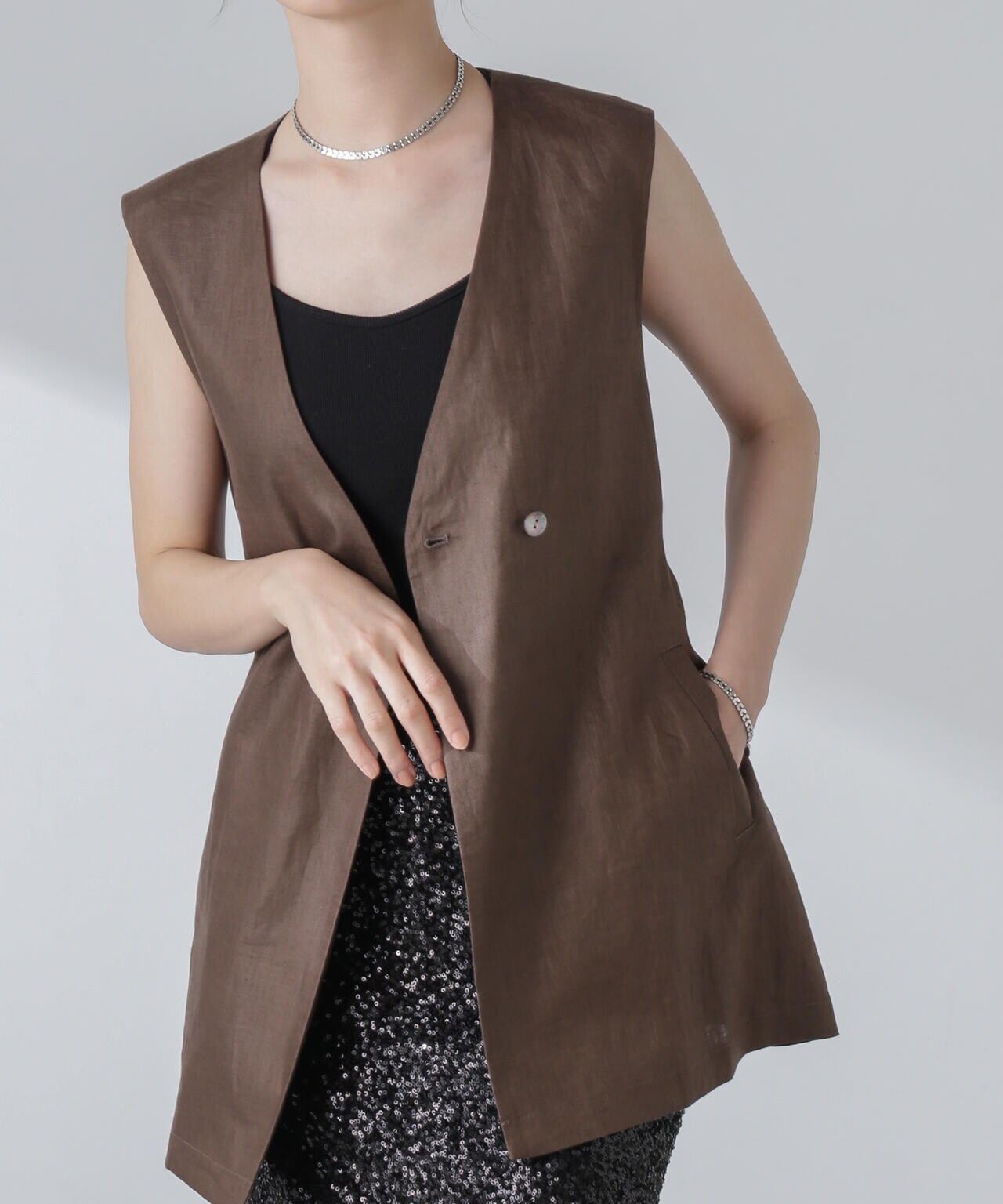 ベルト付リネンジレ(セットアップ可) 6694116301