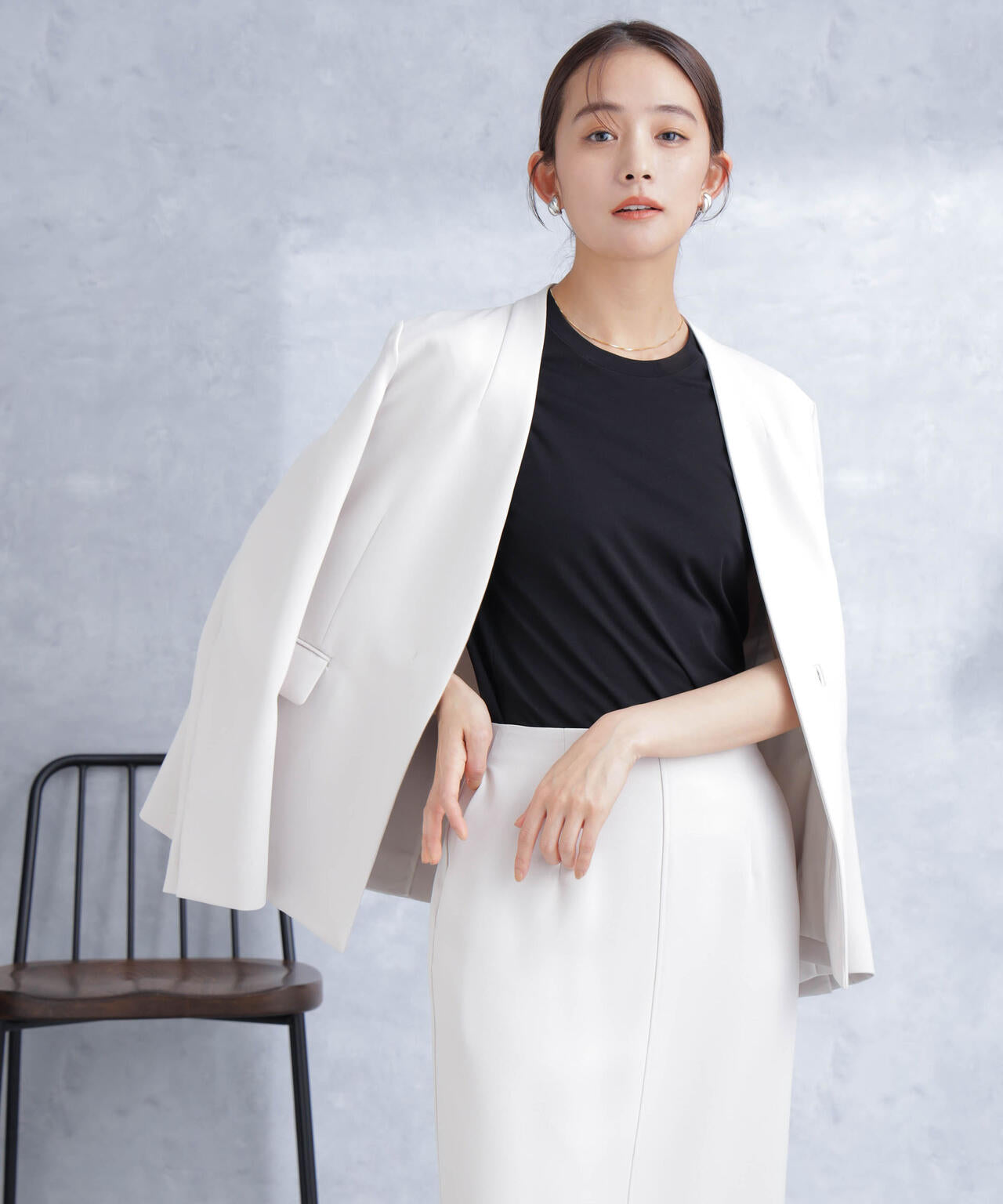 デイリーファンクション ラペルレスジャケット(セットアップ可) 6694116302