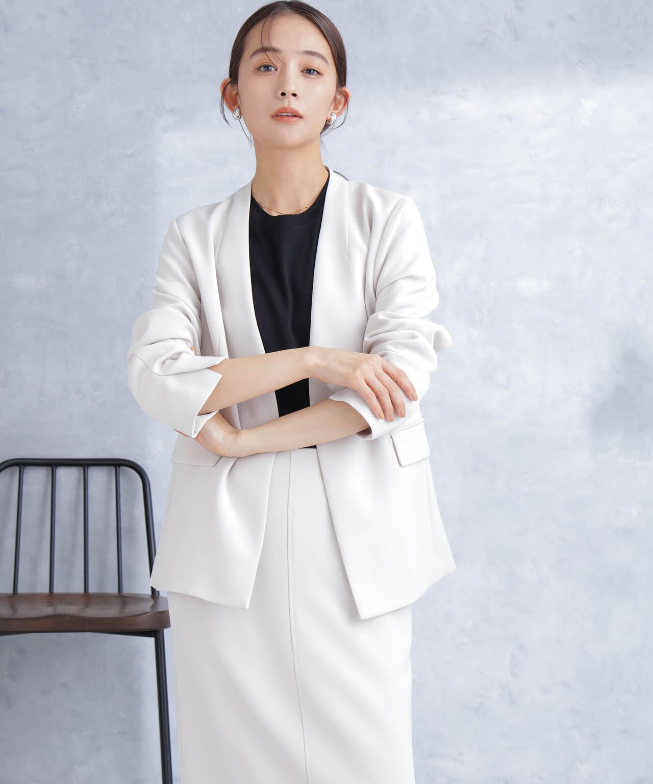 デイリーファンクション ラペルレスジャケット(セットアップ可) 6694116302