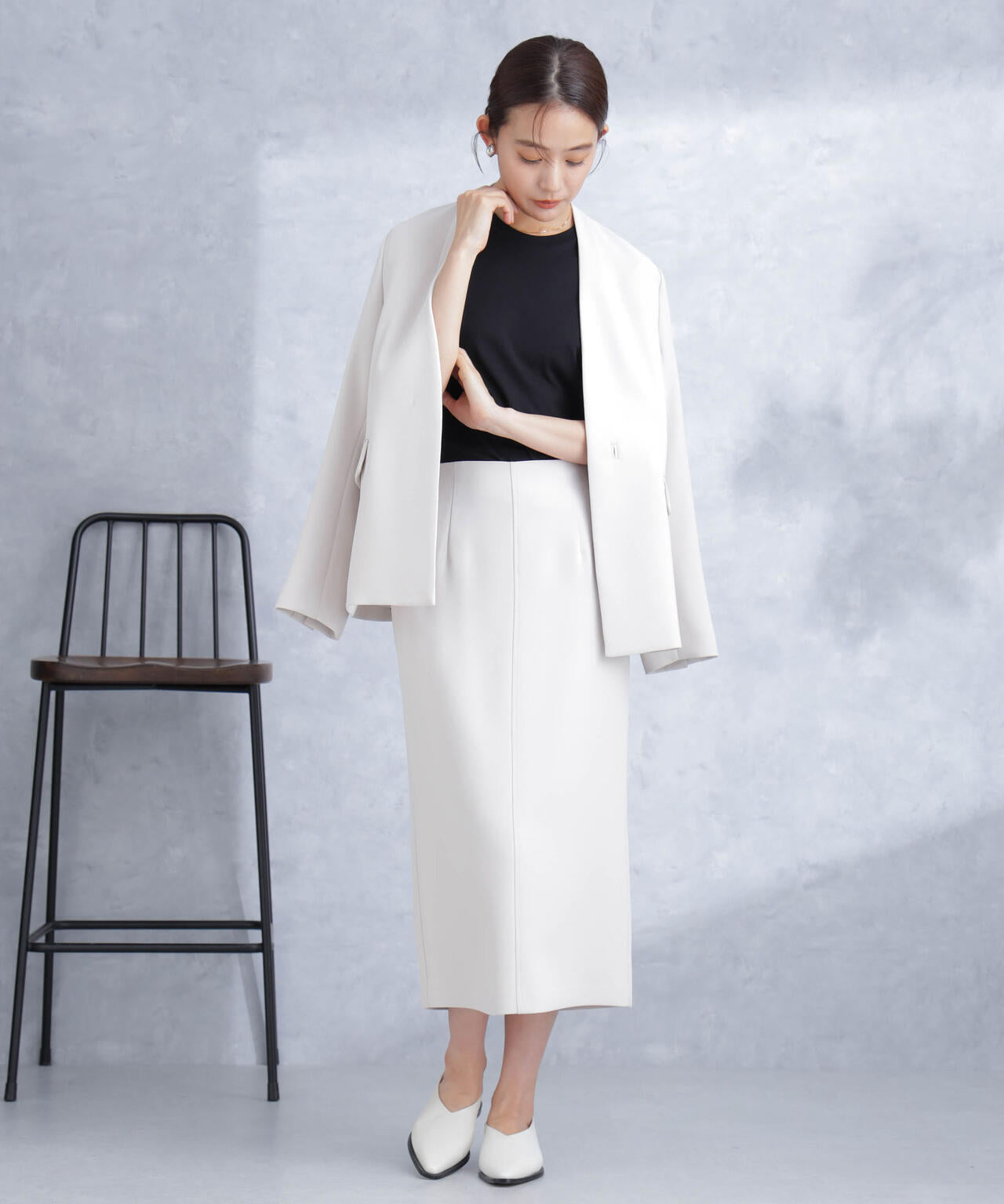 デイリーファンクション ラペルレスジャケット(セットアップ可) 6694116302