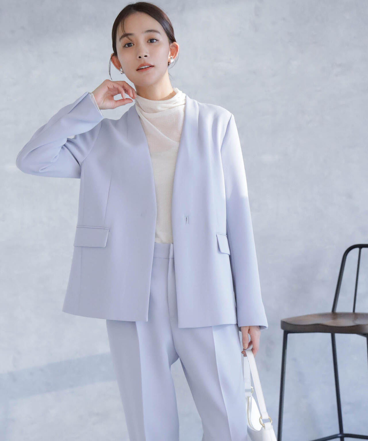 デイリーファンクション ラペルレスジャケット(セットアップ可) 6694116302