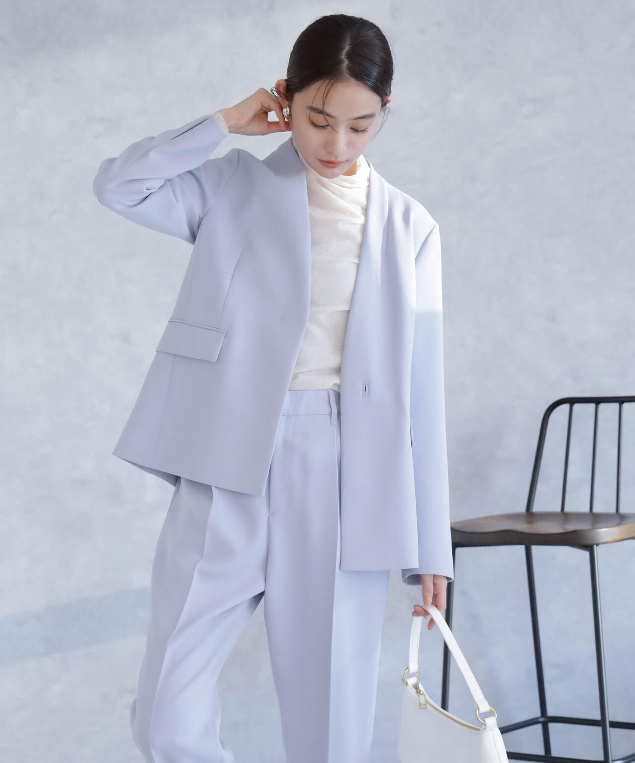 デイリーファンクション ラペルレスジャケット(セットアップ可) 6694116302