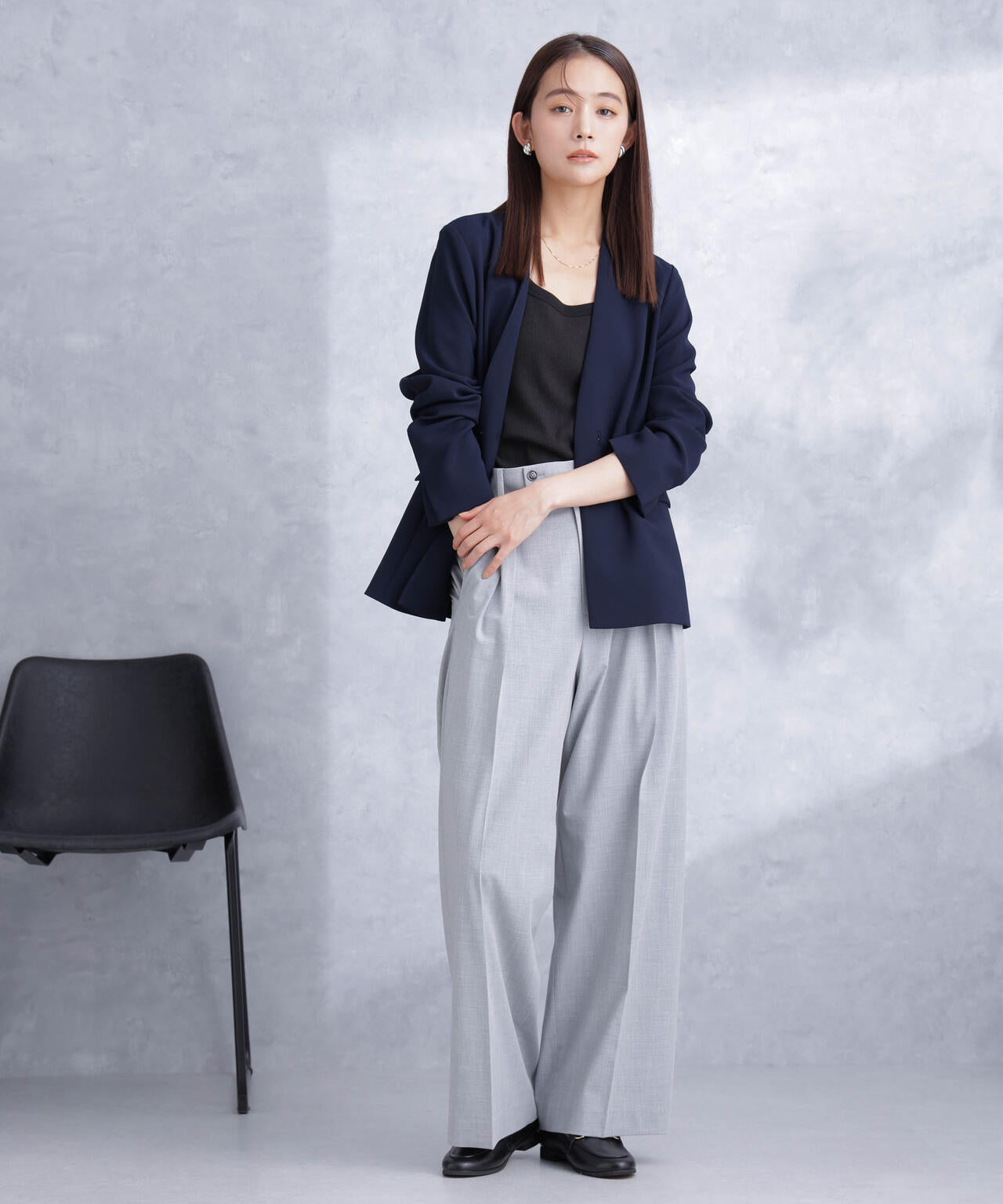 デイリーファンクション ラペルレスジャケット(セットアップ可) 6694116302