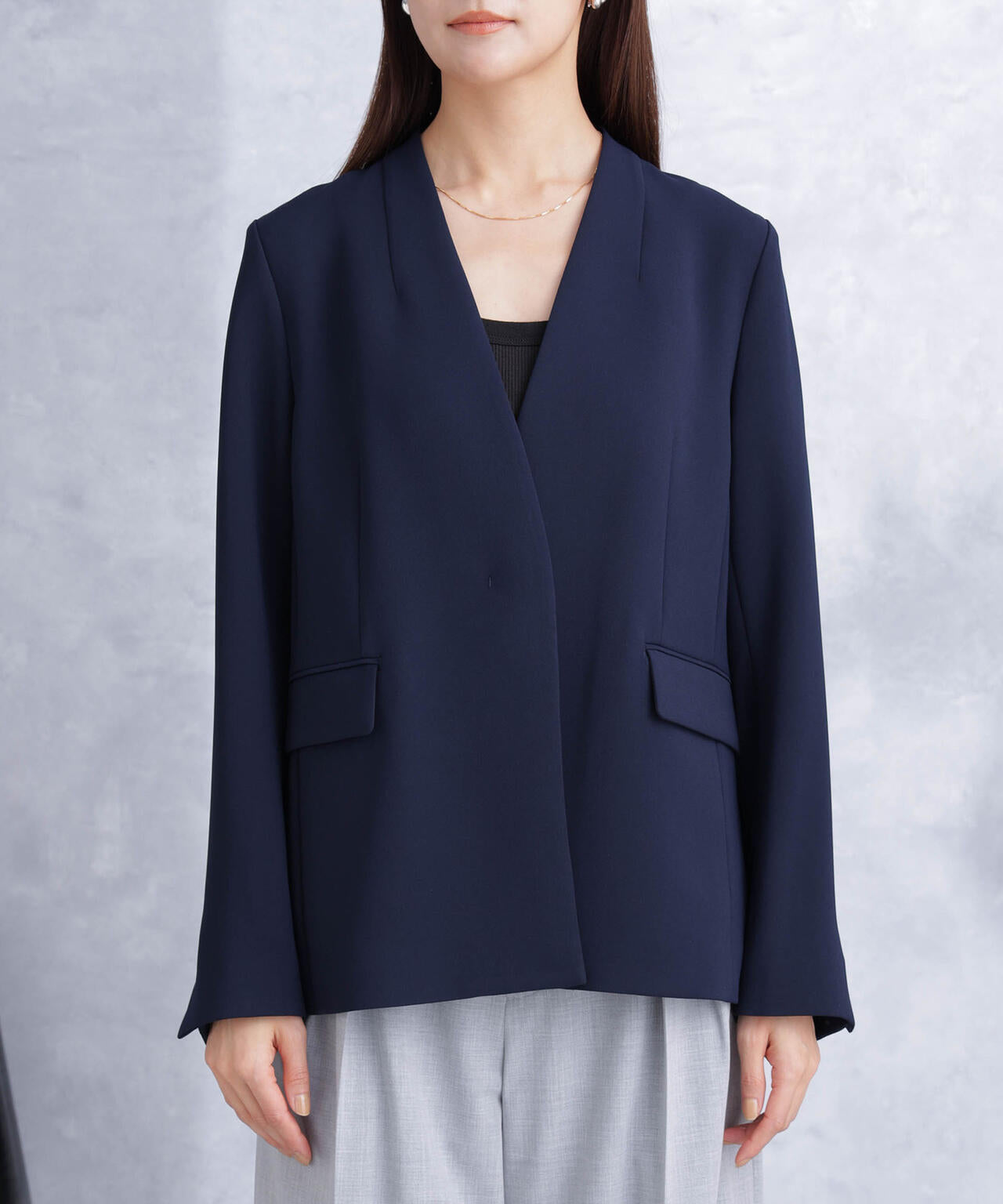 デイリーファンクション ラペルレスジャケット(セットアップ可) 6694116302