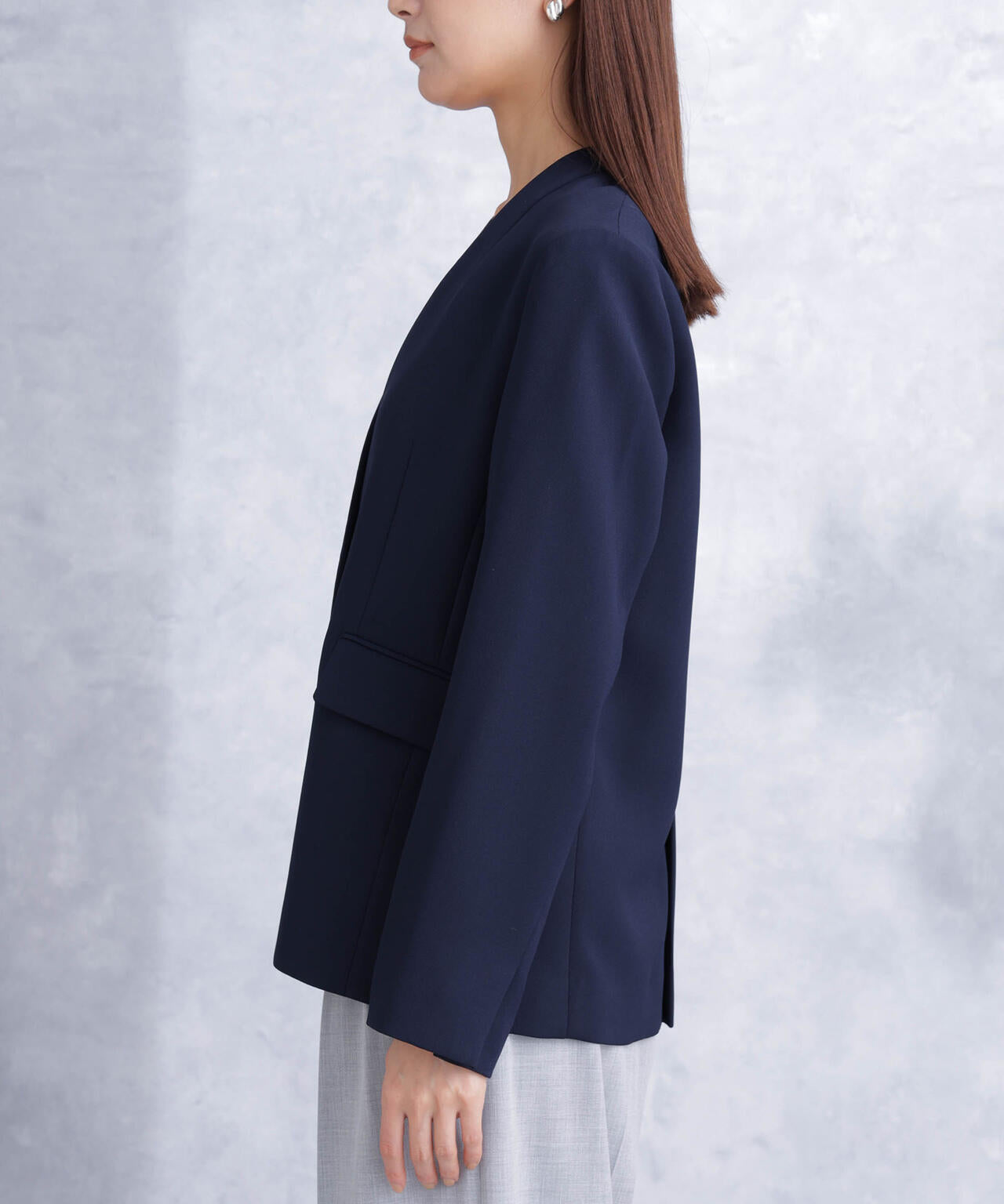 デイリーファンクション ラペルレスジャケット(セットアップ可) 6694116302